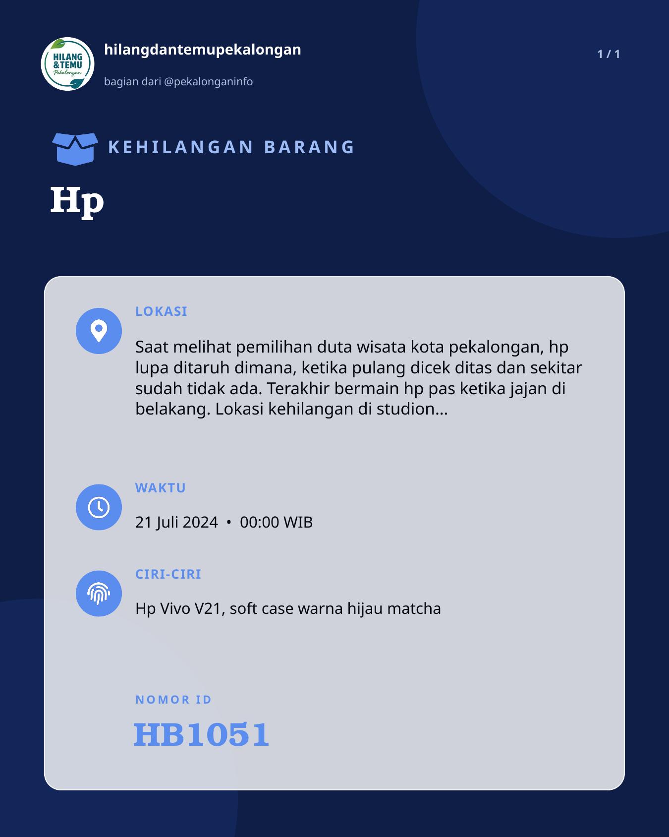Slide laporan Hp (HB1051)