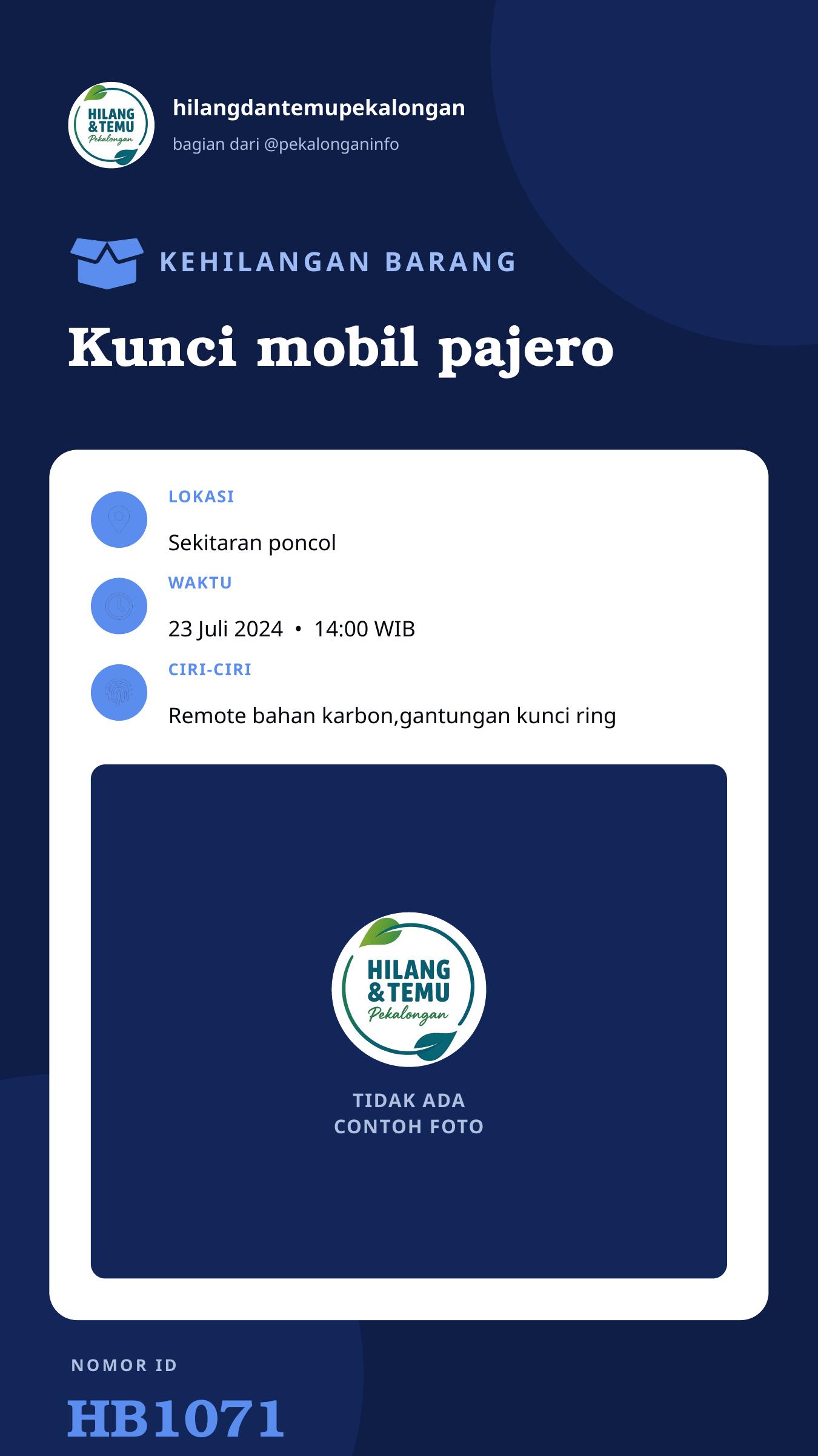 Story 9:16 laporan Kunci mobil pajero