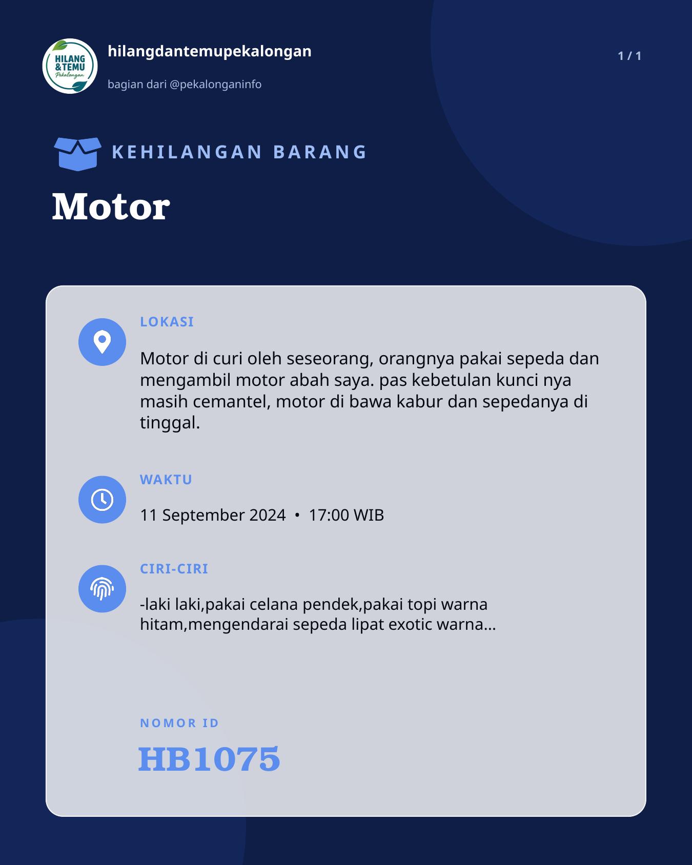 Slide laporan Motor (HB1075)
