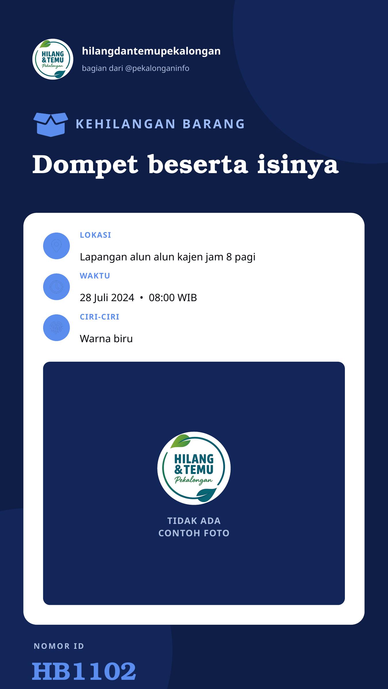 Story 9:16 laporan Dompet beserta isinya