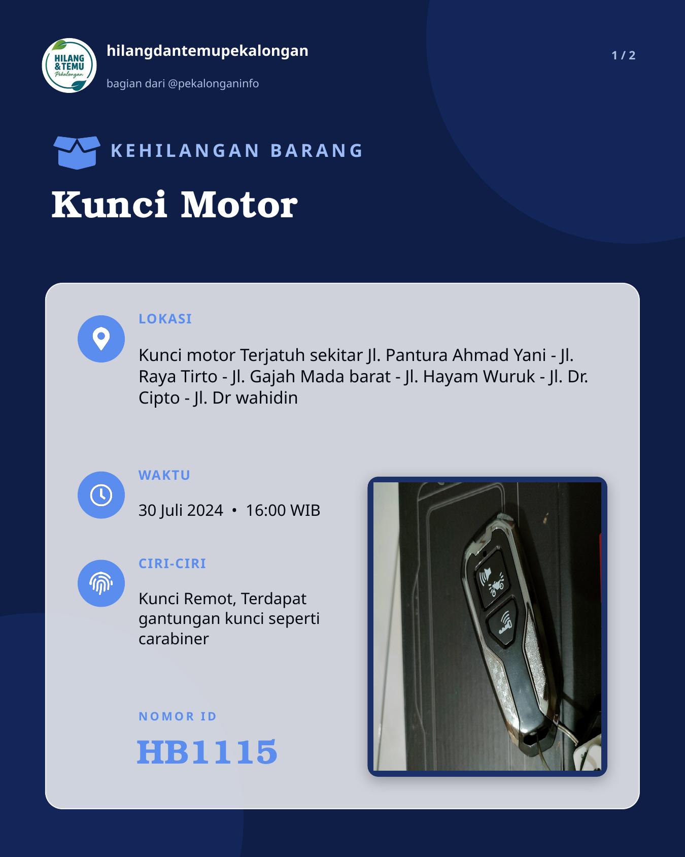 Slide 1 laporan Kunci Motor