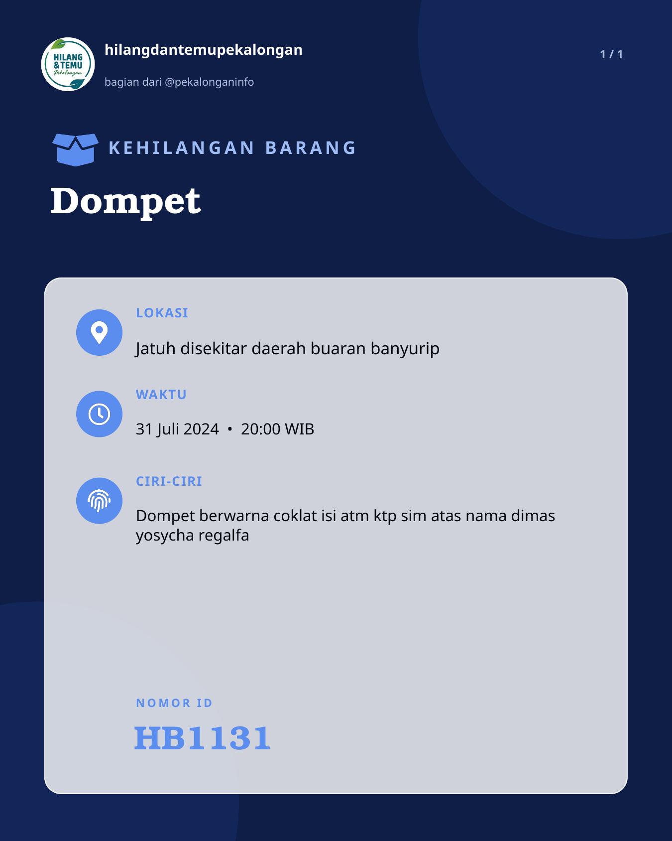 Slide laporan Dompet (HB1131)