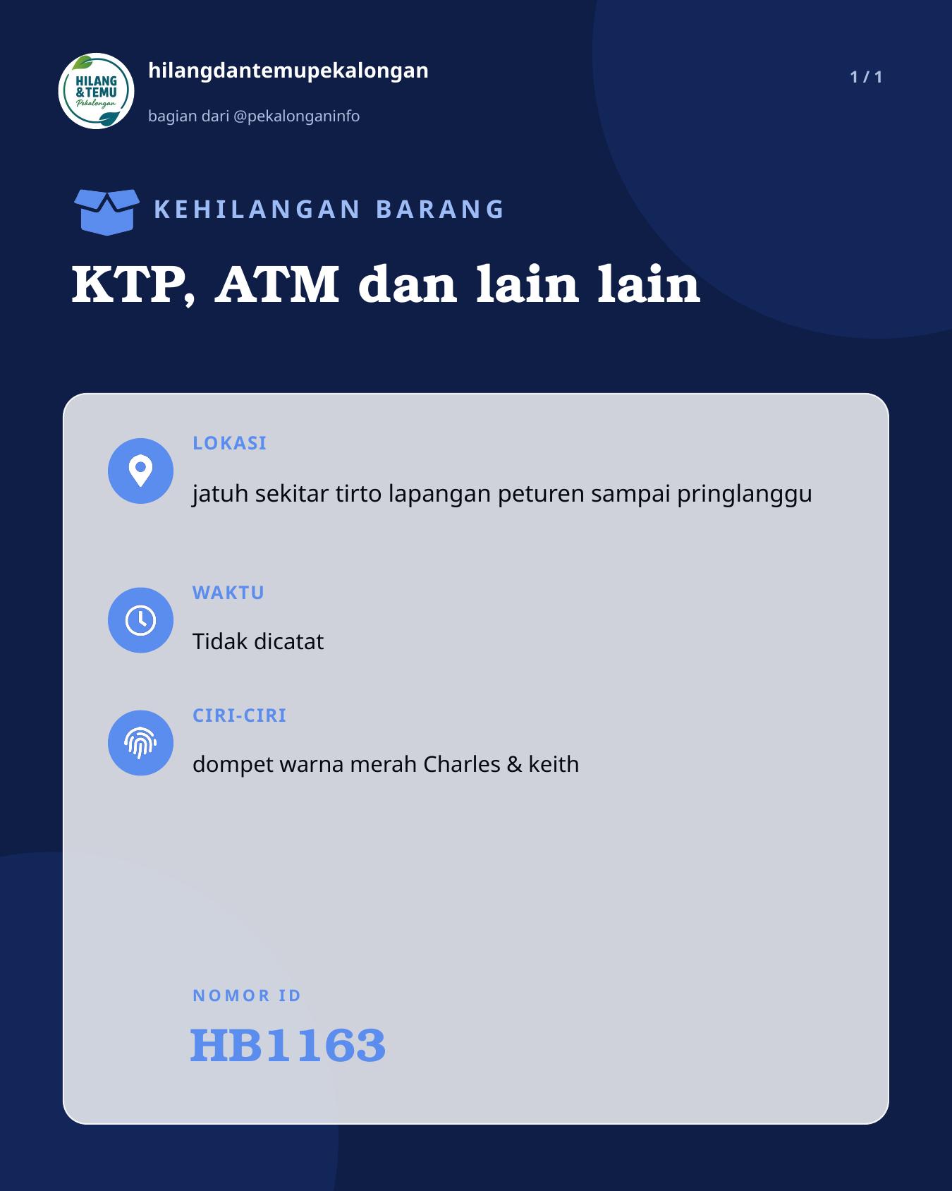Slide laporan KTP, ATM dan lain lain (HB1163)