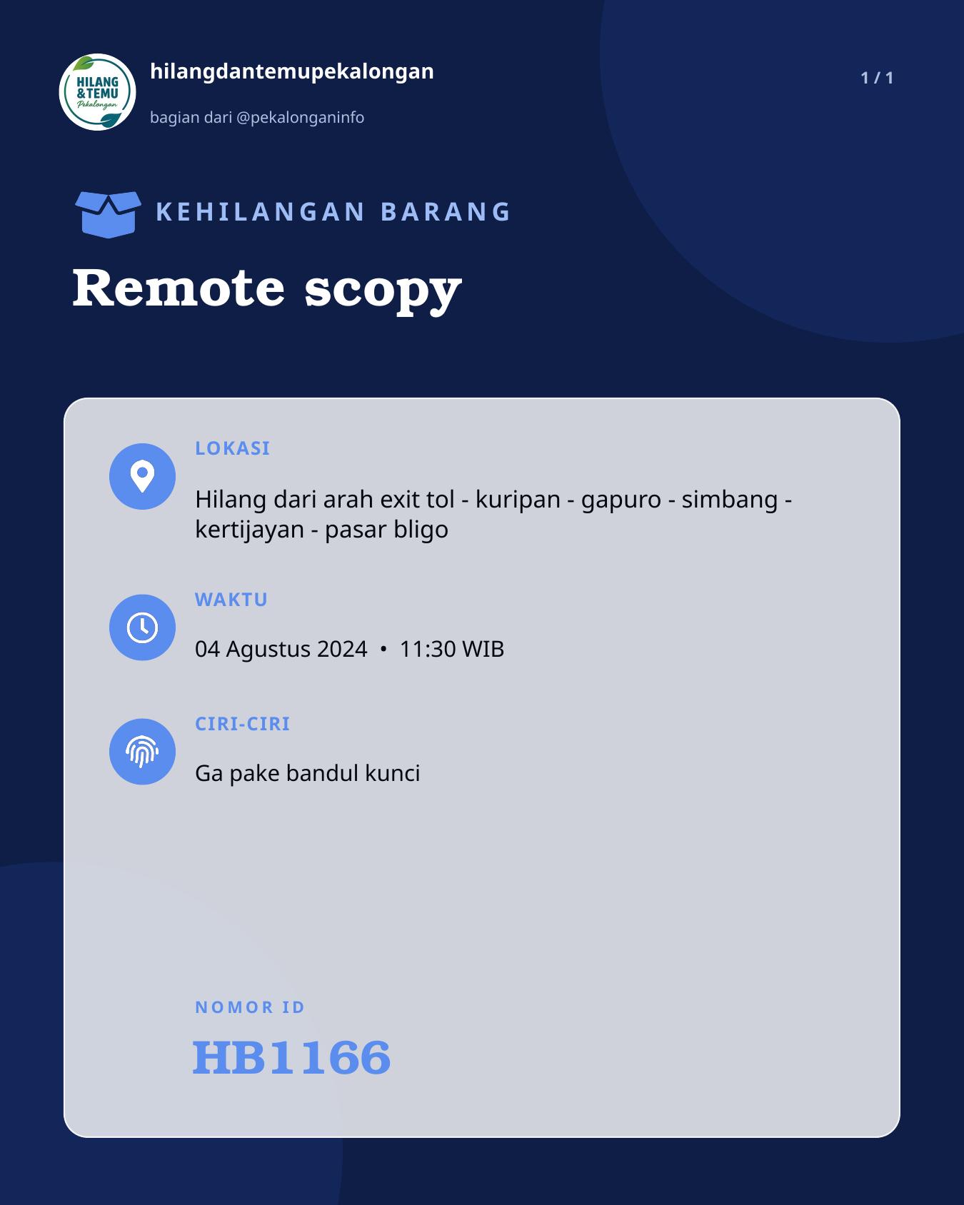 Slide laporan Remote scopy (HB1166)