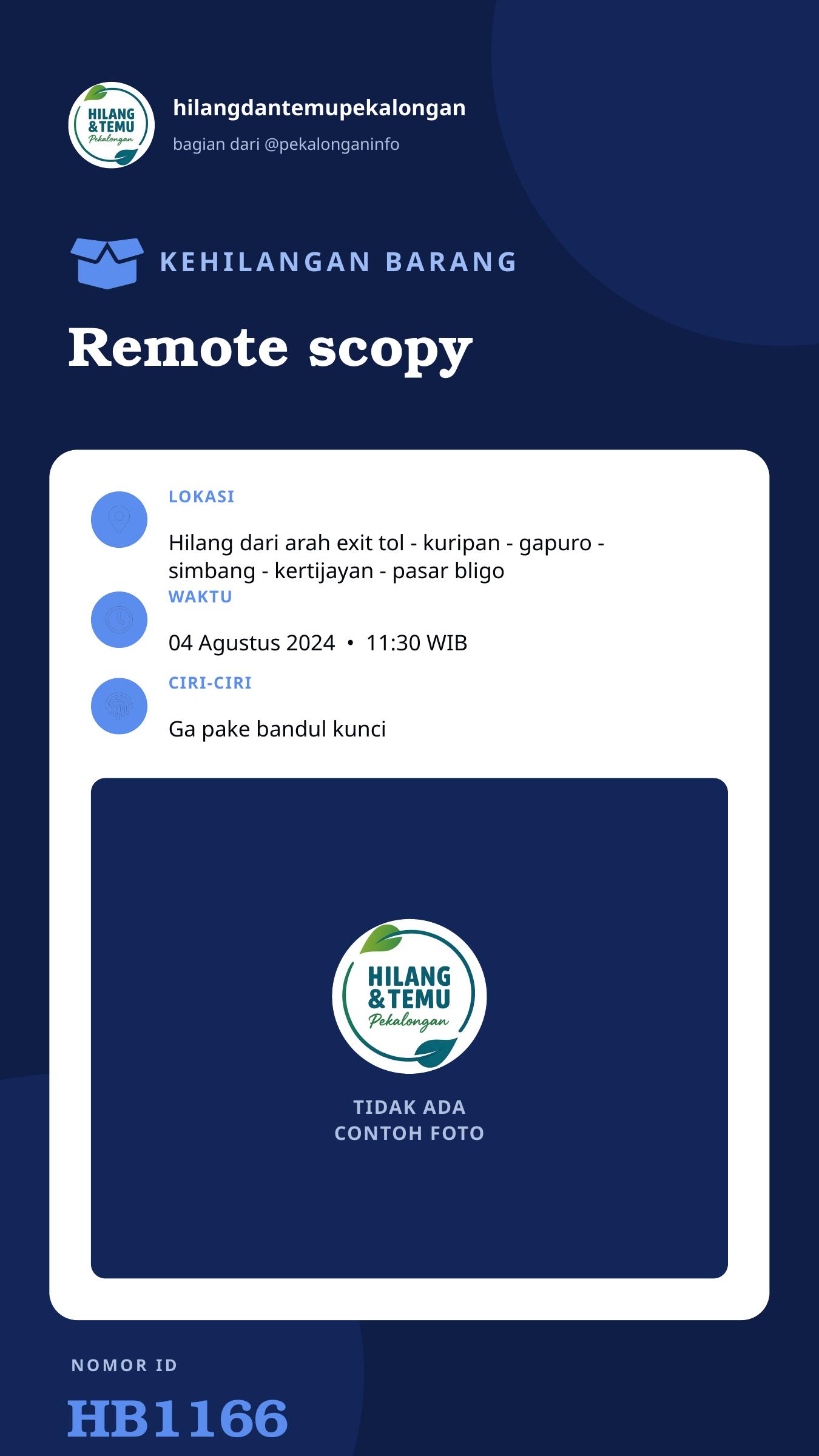 Story 9:16 laporan Remote scopy