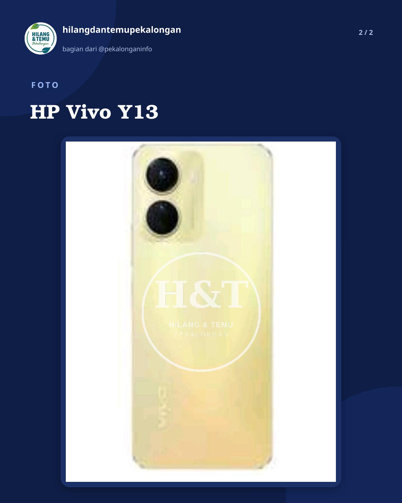 Slide 2 laporan HP Vivo Y13