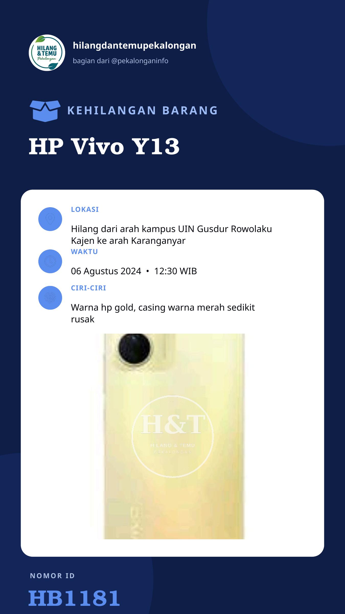 Story 9:16 laporan HP Vivo Y13