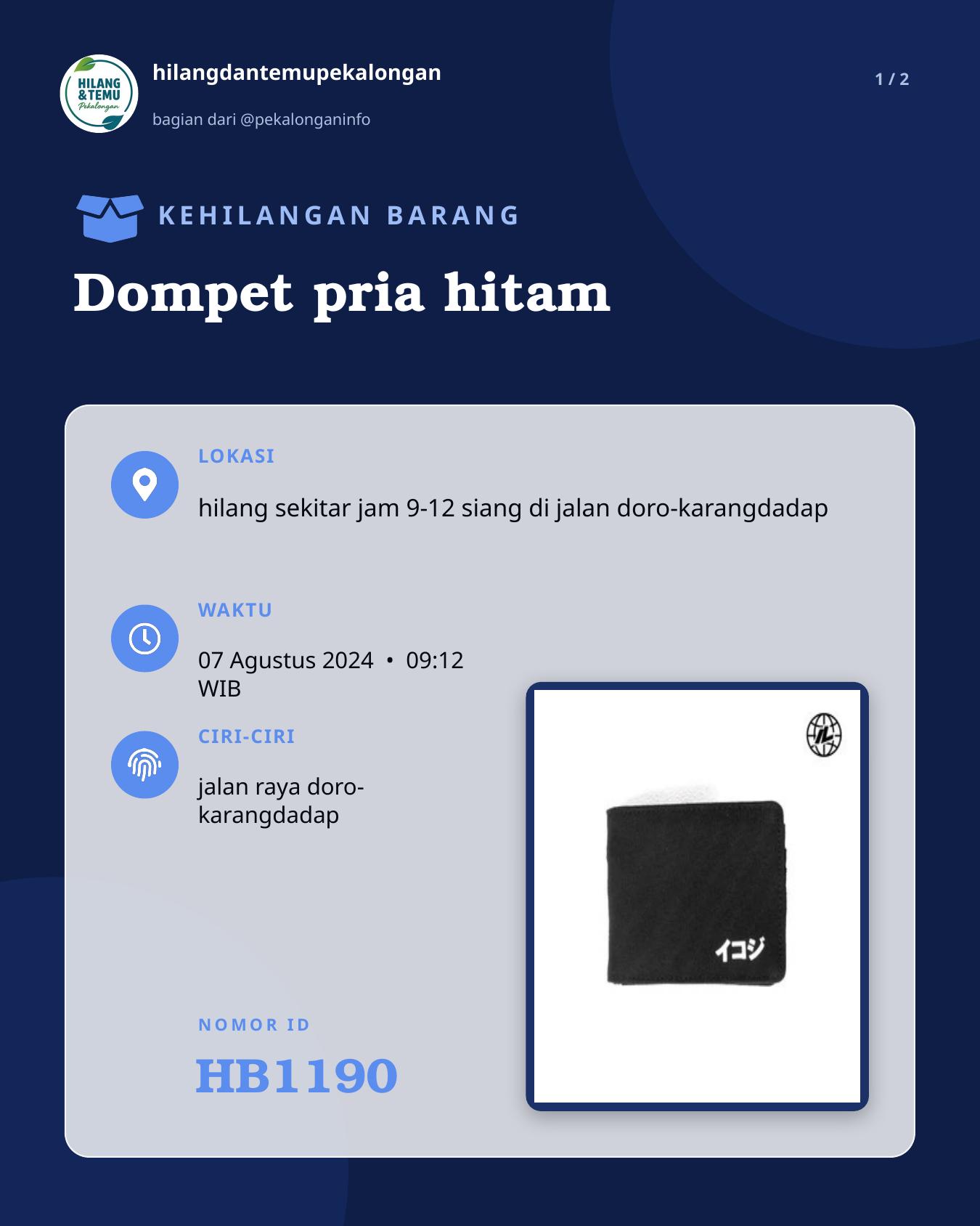 Slide 1 laporan Dompet pria hitam