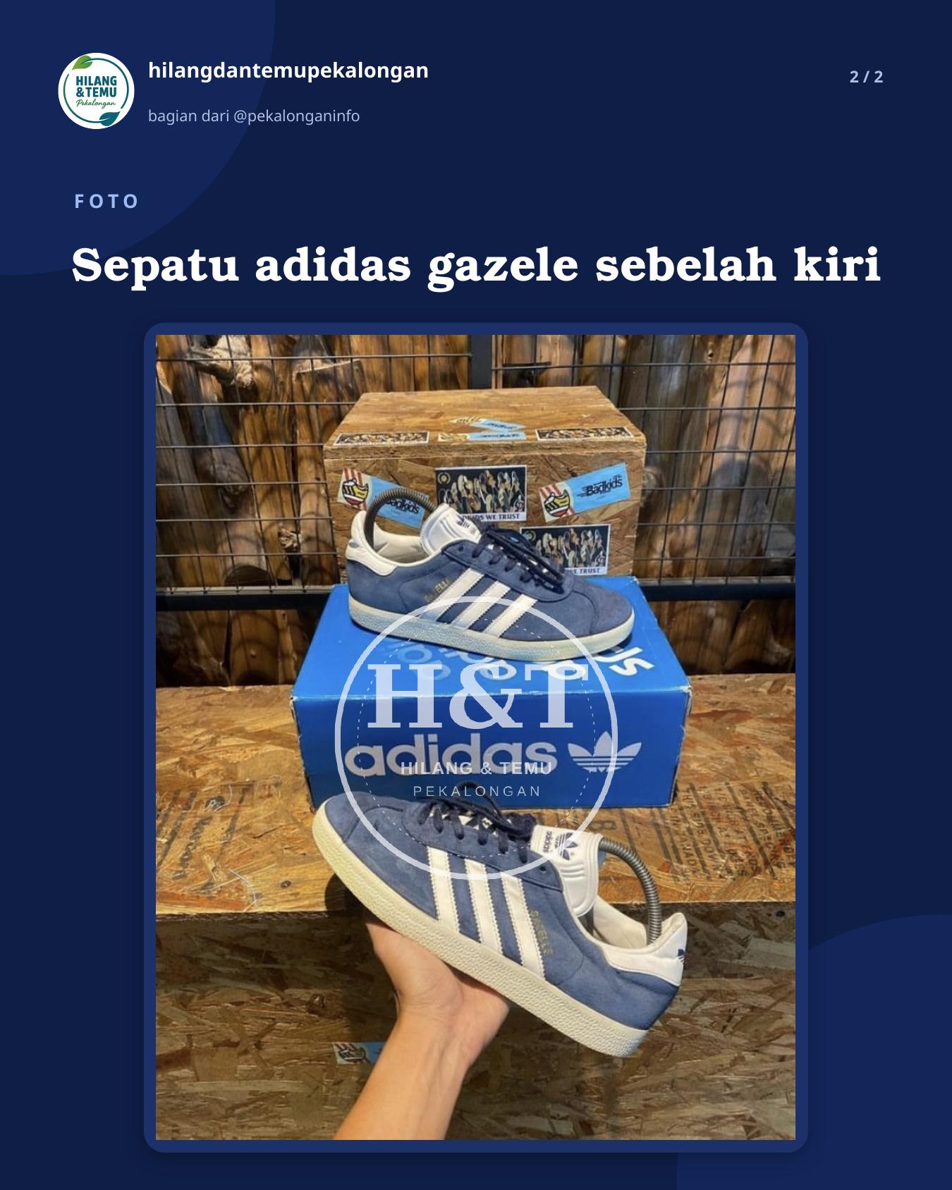 Slide 2 laporan Sepatu adidas gazele sebelah kiri