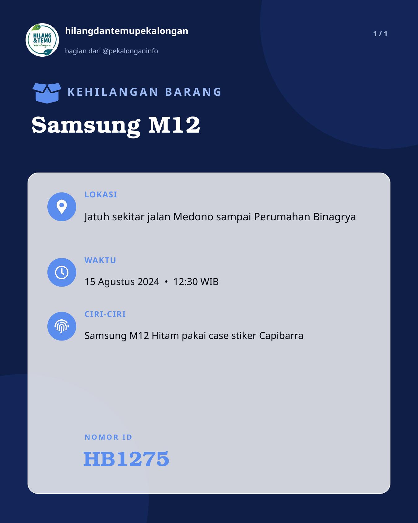Slide laporan Samsung M12 (HB1275)