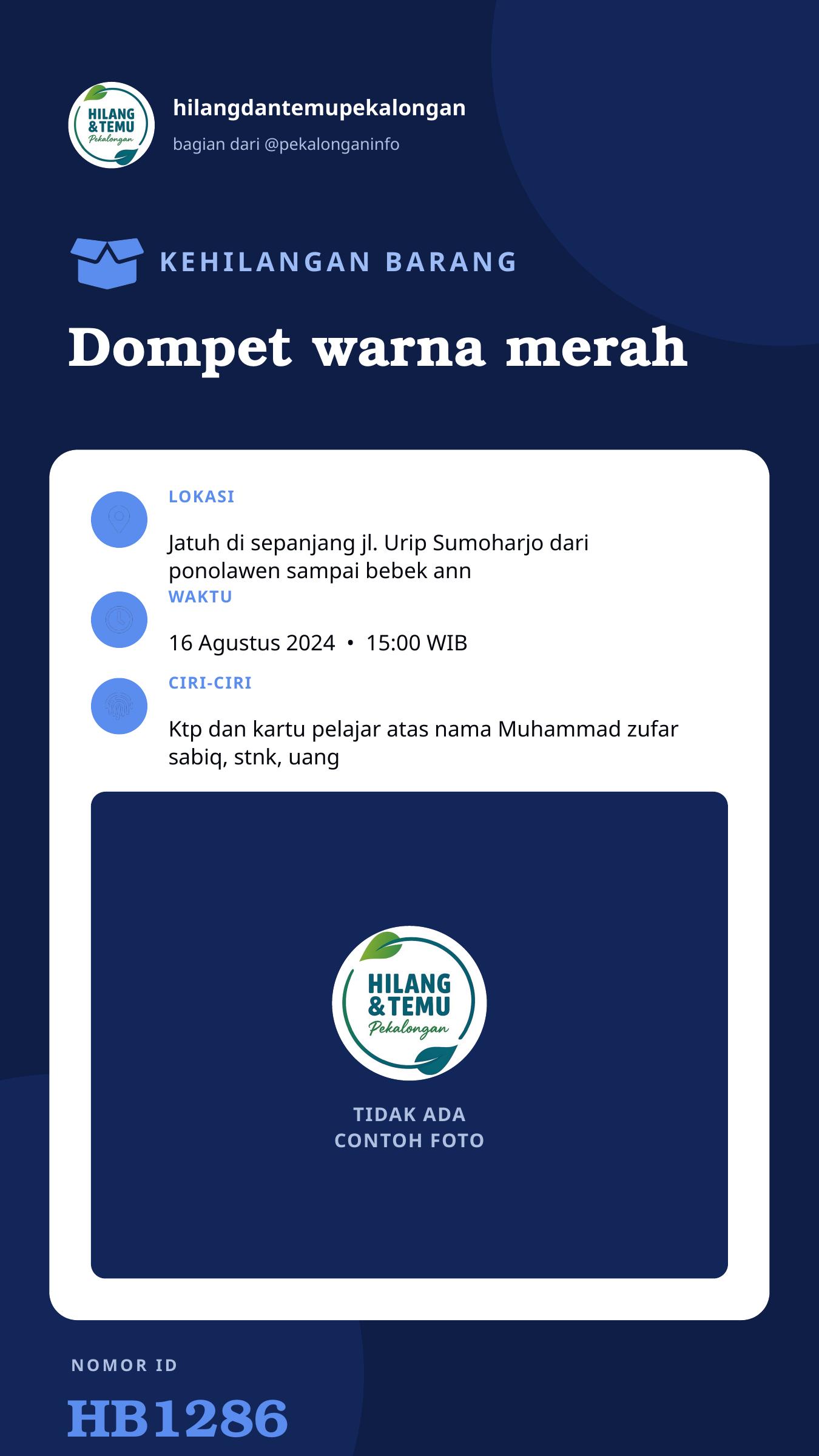 Story 9:16 laporan Dompet warna merah