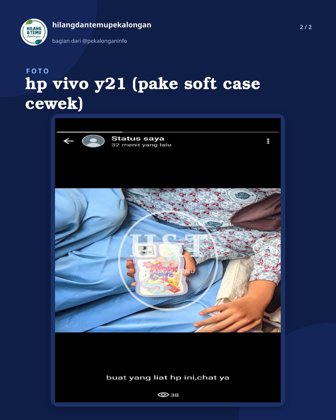 Slide 2 laporan hp vivo y21 (pake soft case cewek)