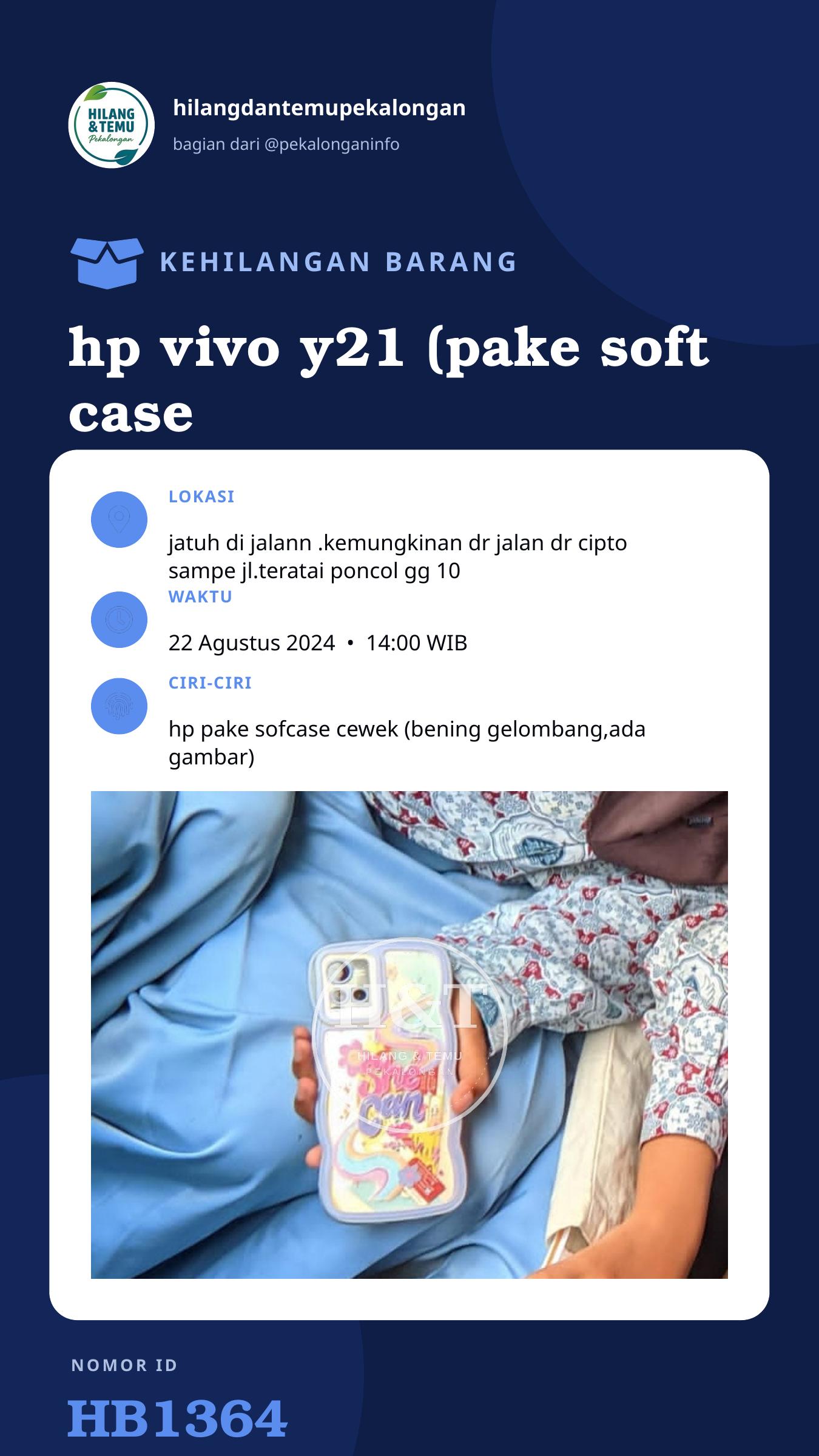 Story 9:16 laporan hp vivo y21 (pake soft case cewek)