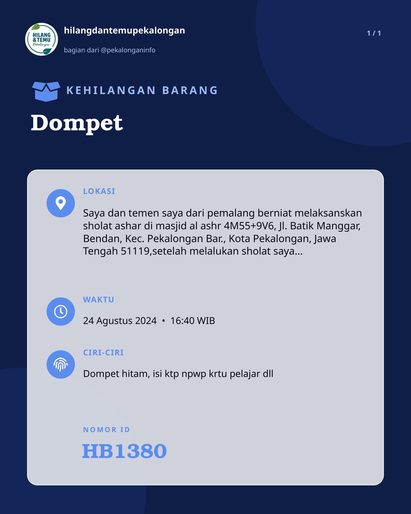 Slide laporan Dompet (HB1380)