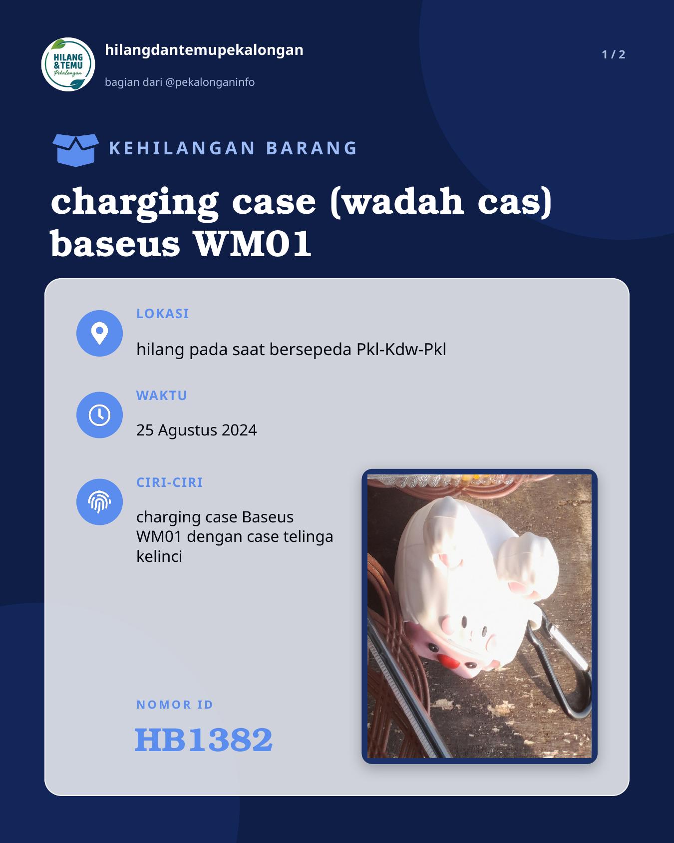 Slide 1 laporan charging case (wadah cas) baseus WM01