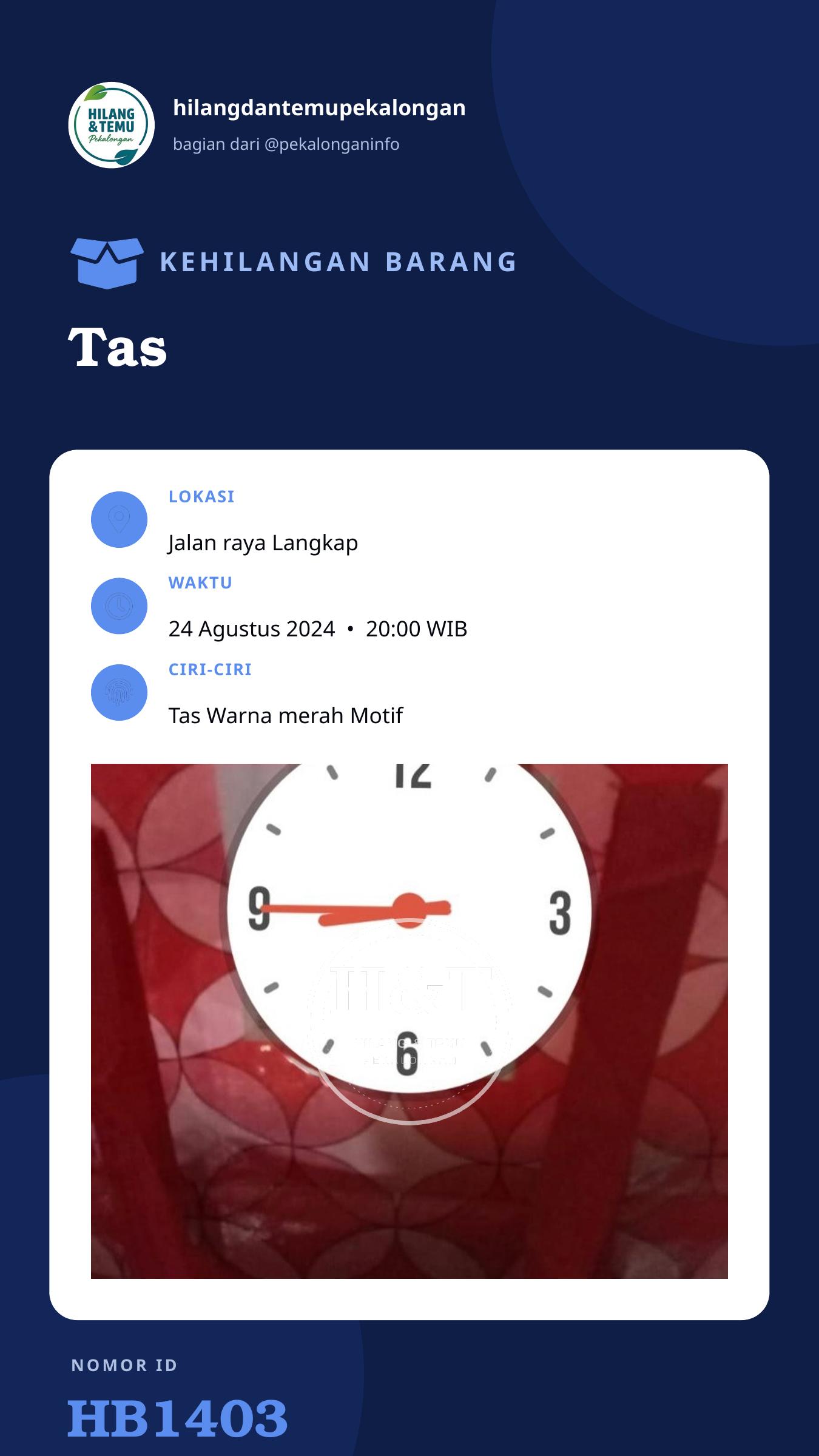 Story 9:16 laporan Tas