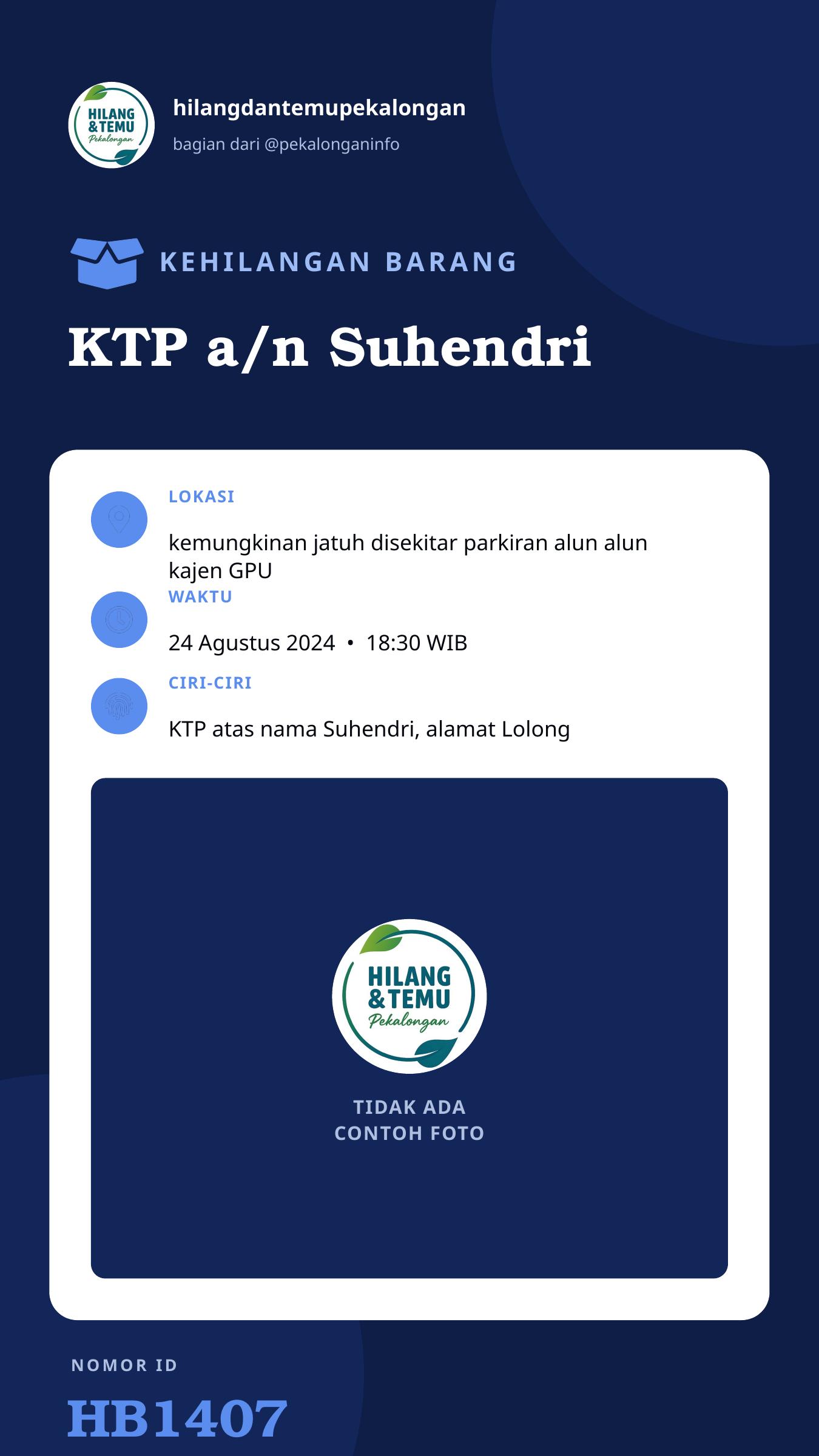 Story 9:16 laporan KTP a/n Suhendri