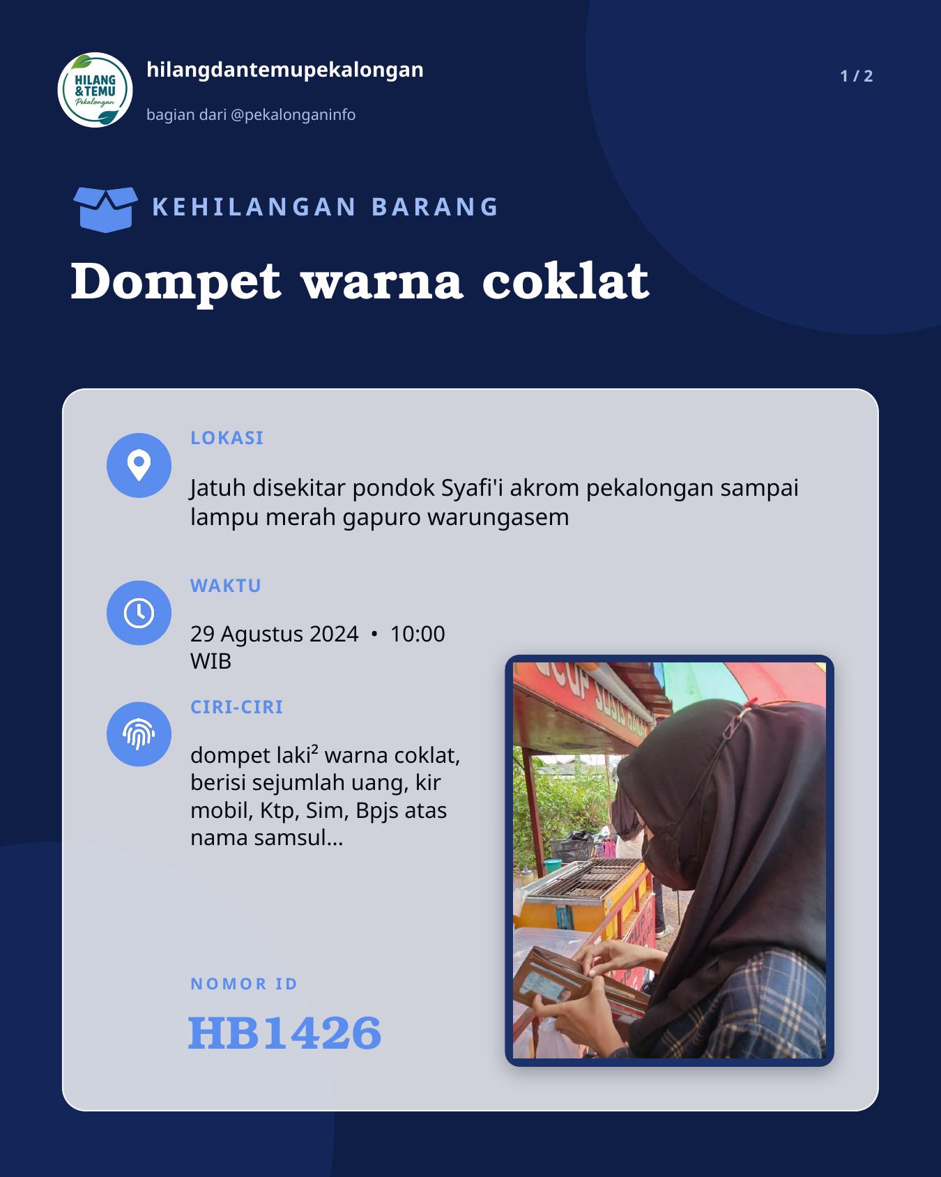 Slide 1 laporan Dompet warna coklat