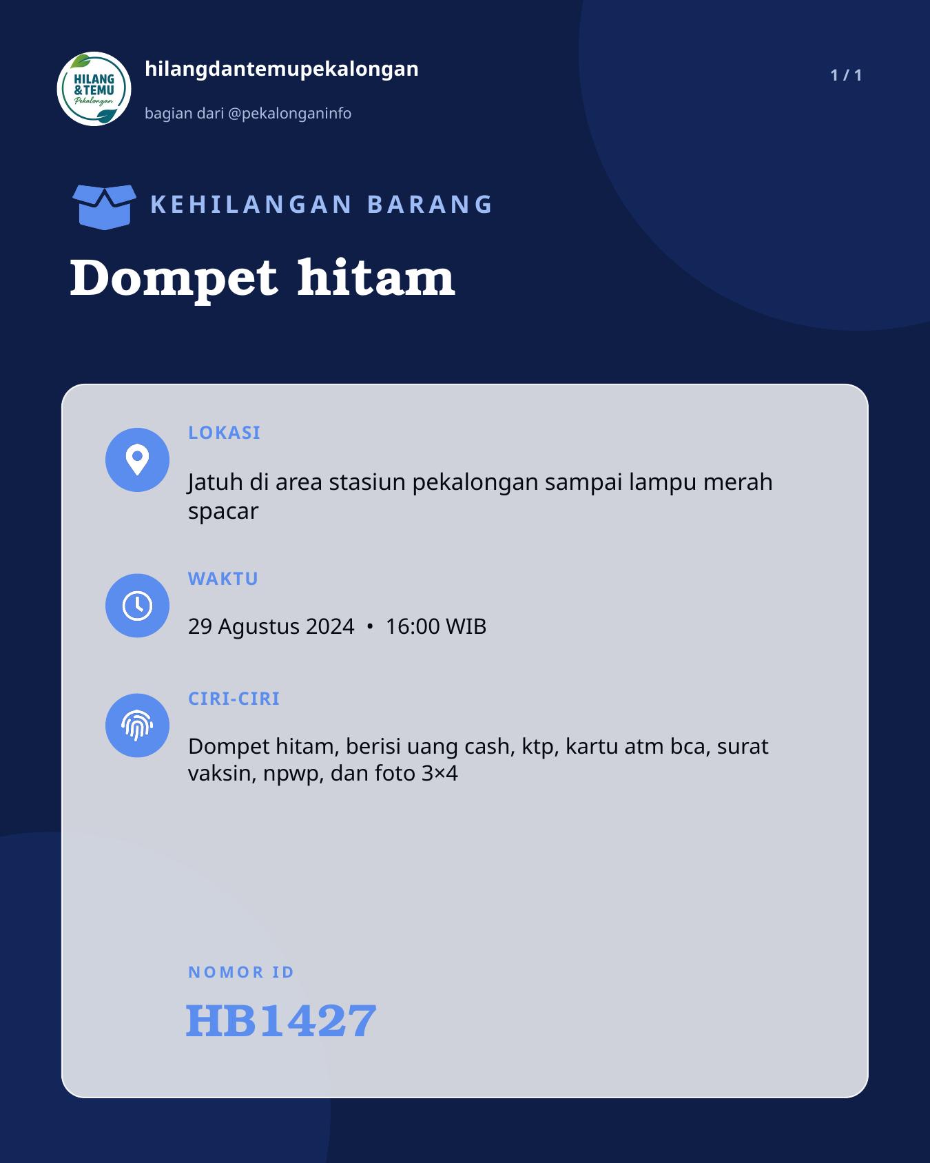 Slide laporan Dompet hitam (HB1427)