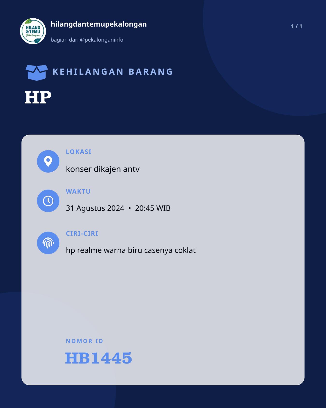 Slide laporan HP (HB1445)