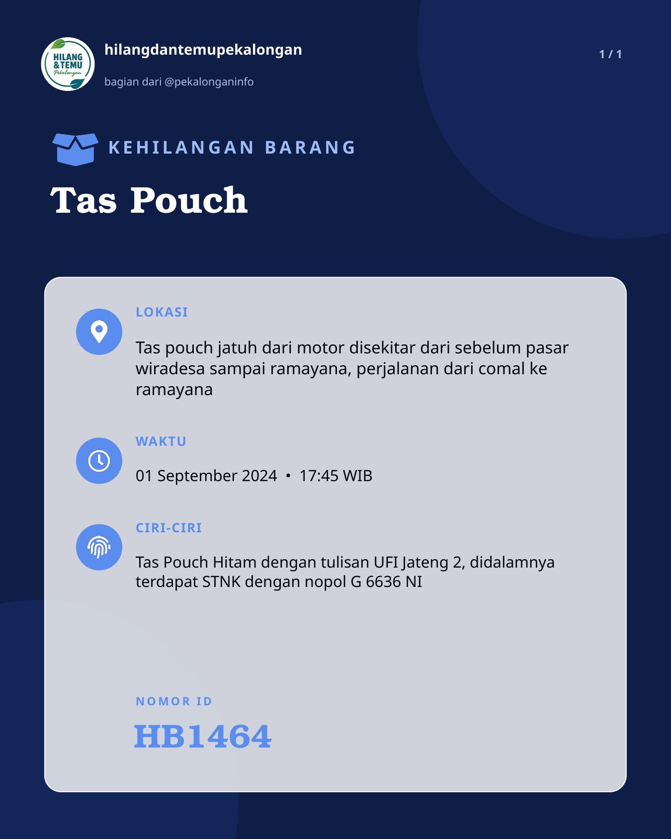 Slide laporan Tas Pouch (HB1464)