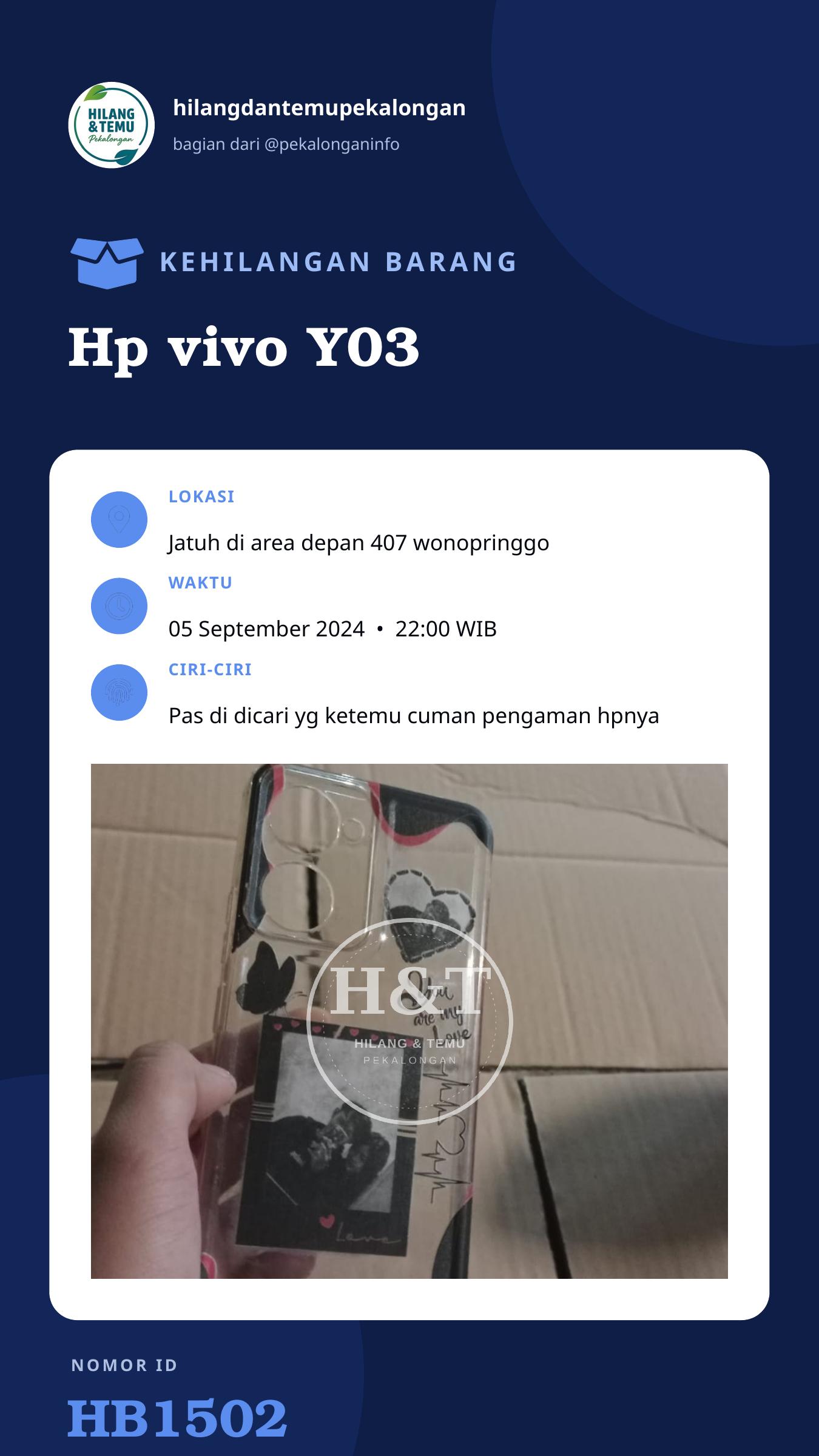 Story 9:16 laporan Hp vivo Y03