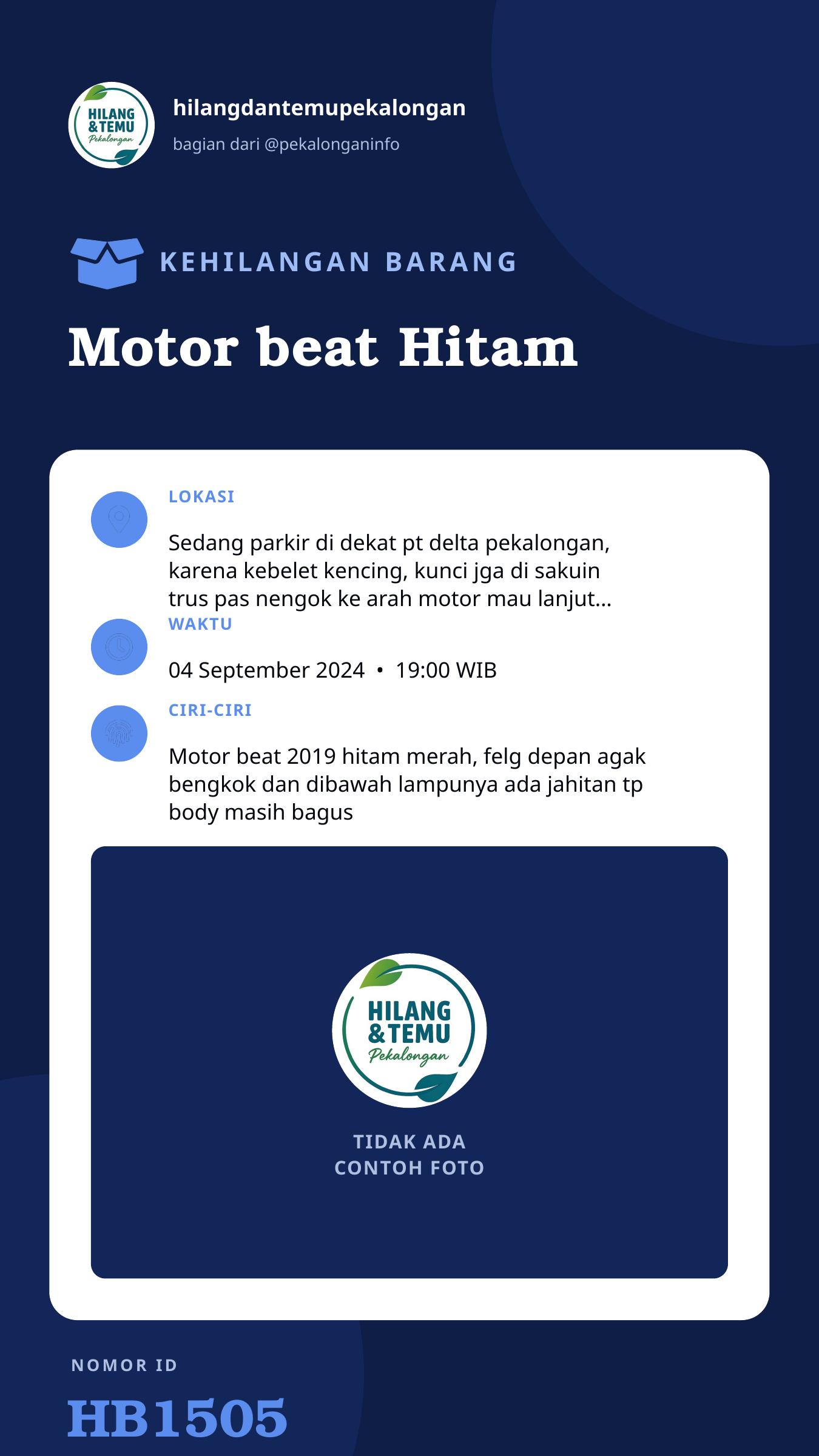 Story 9:16 laporan Motor beat Hitam