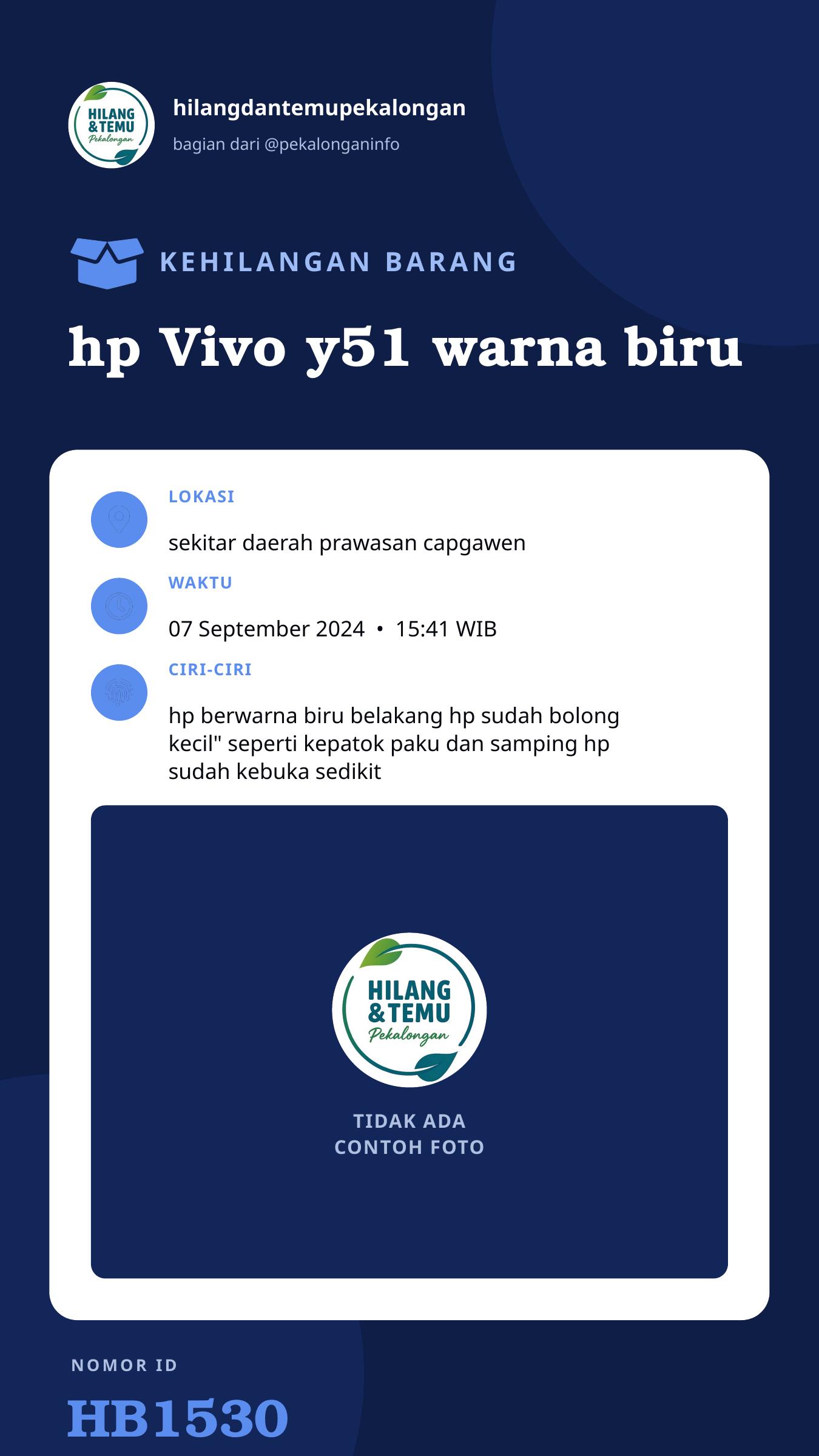 Story 9:16 laporan hp Vivo y51 warna biru