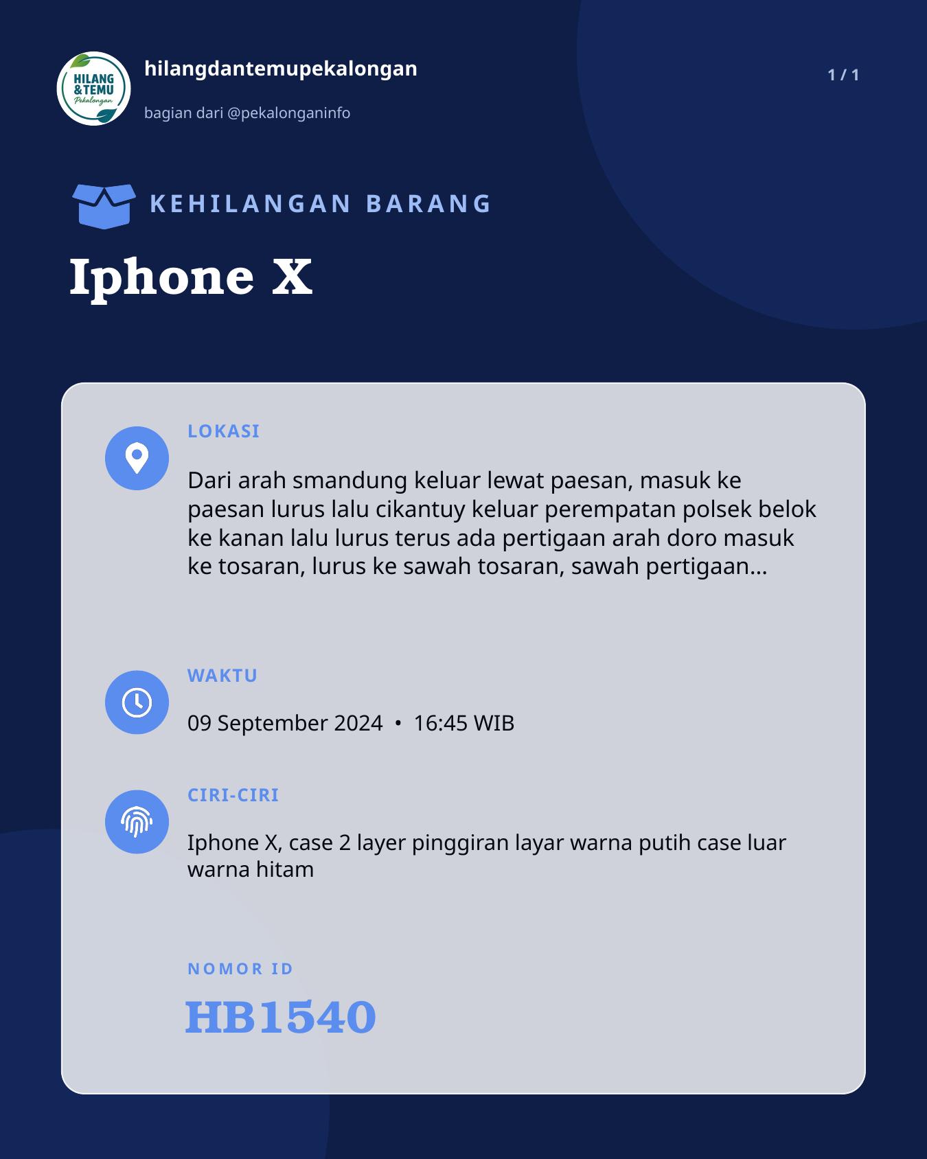 Slide laporan Iphone X (HB1540)