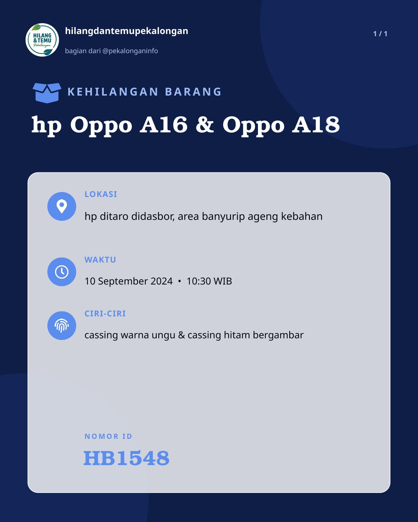 Slide laporan hp Oppo A16 & Oppo A18 (HB1548)