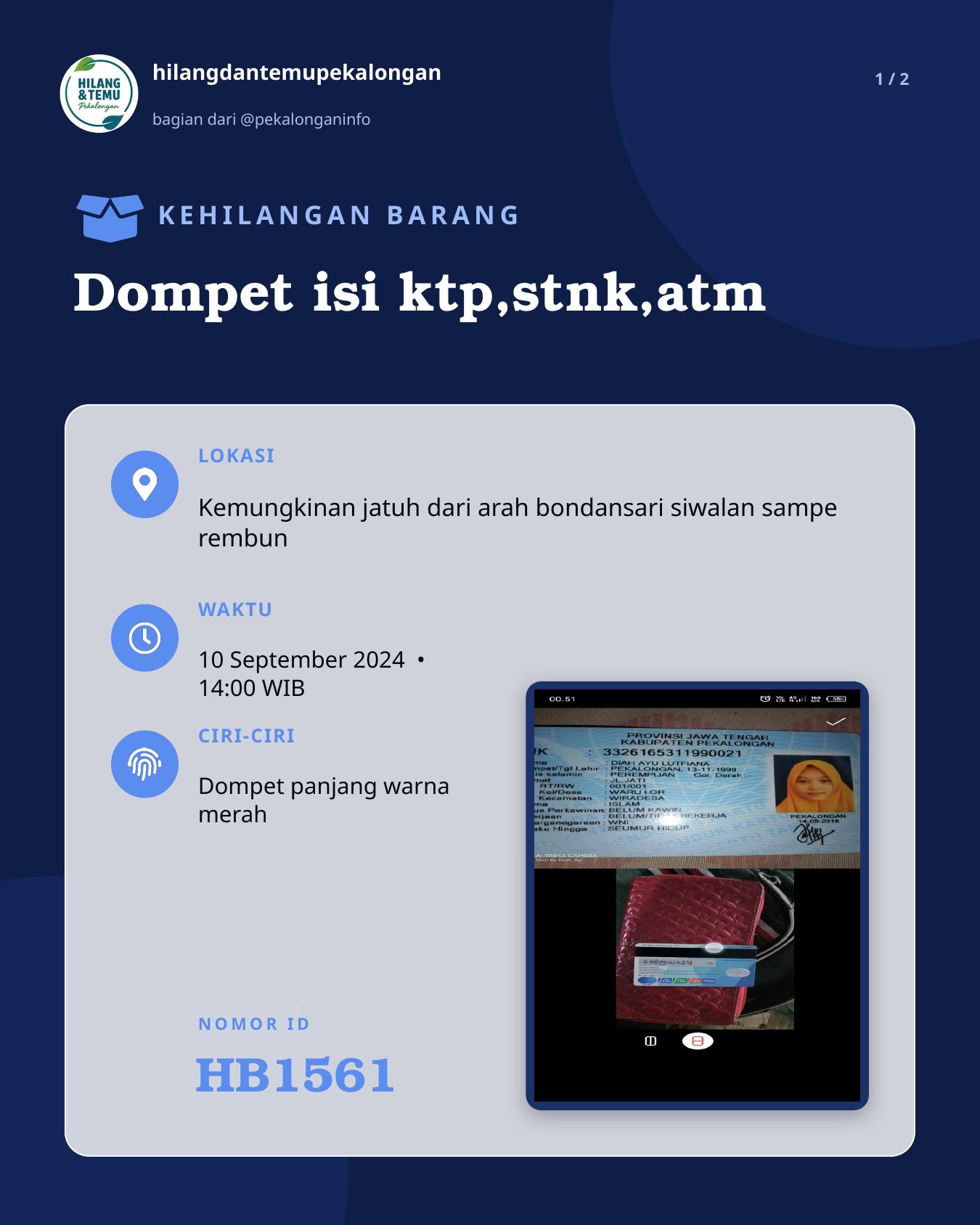 Slide 1 laporan Dompet isi ktp,stnk,atm