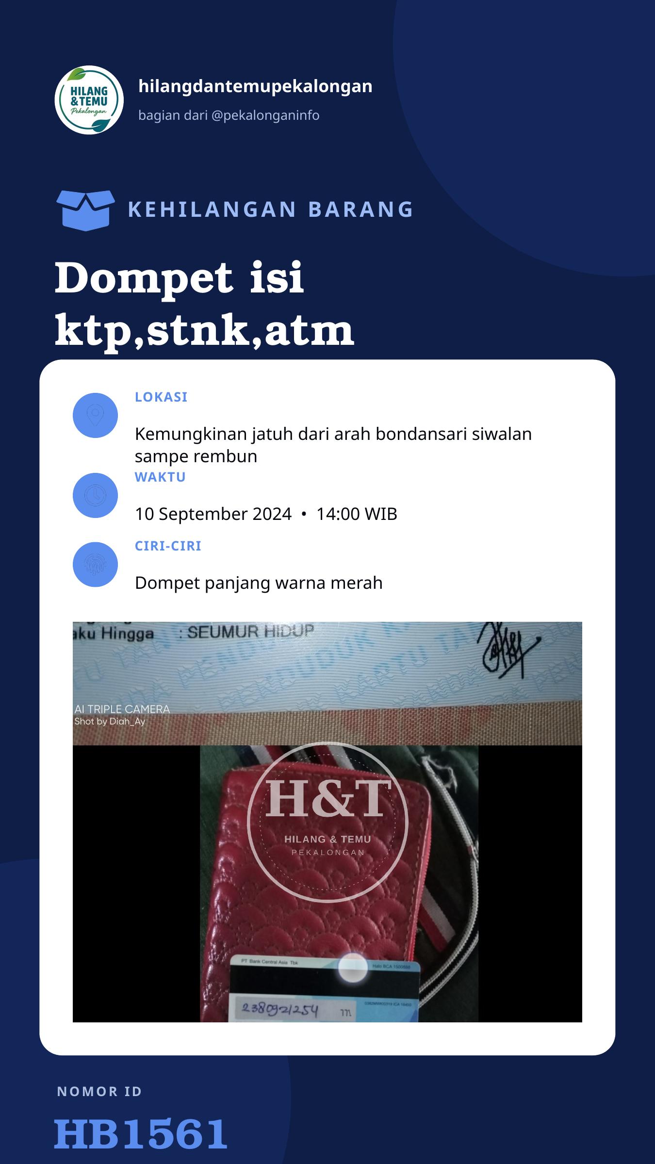 Story 9:16 laporan Dompet isi ktp,stnk,atm