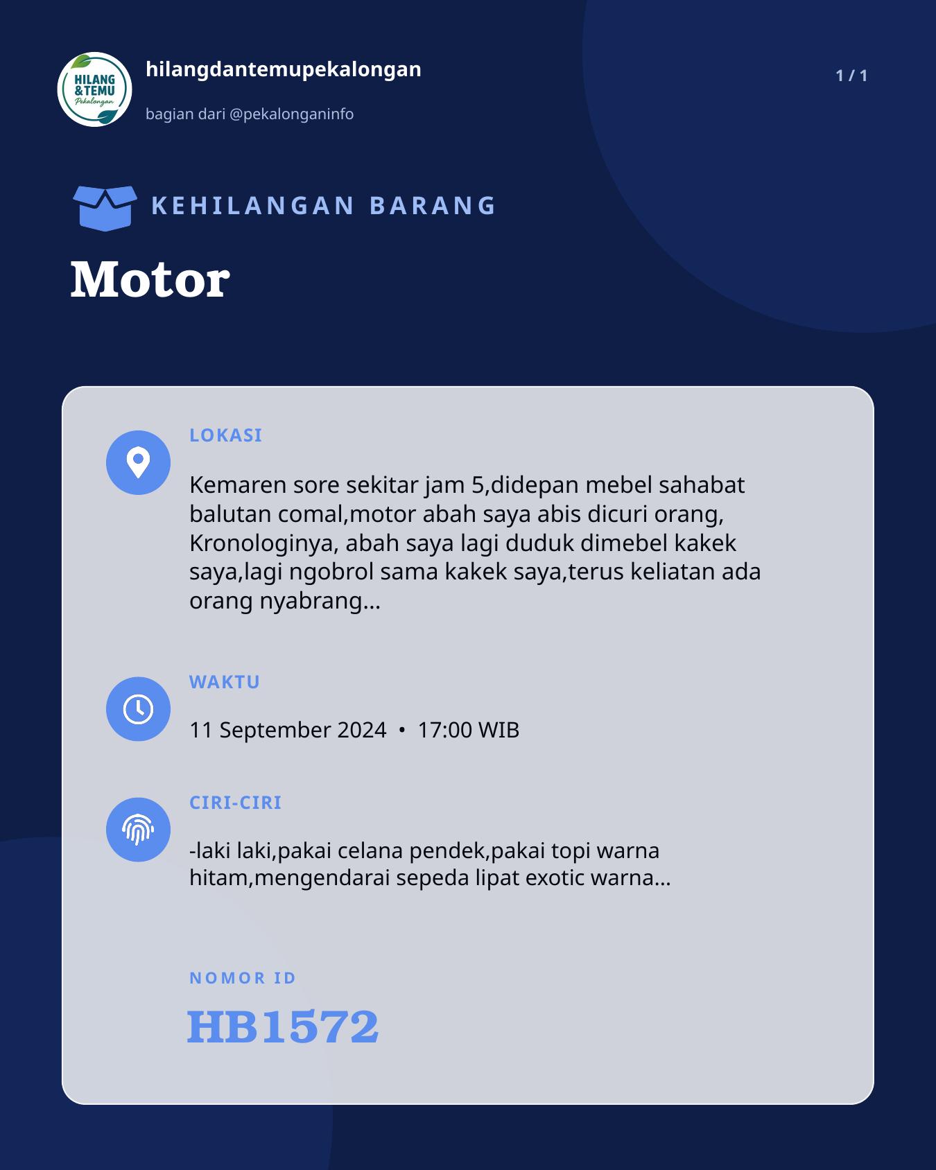 Slide laporan Motor (HB1572)