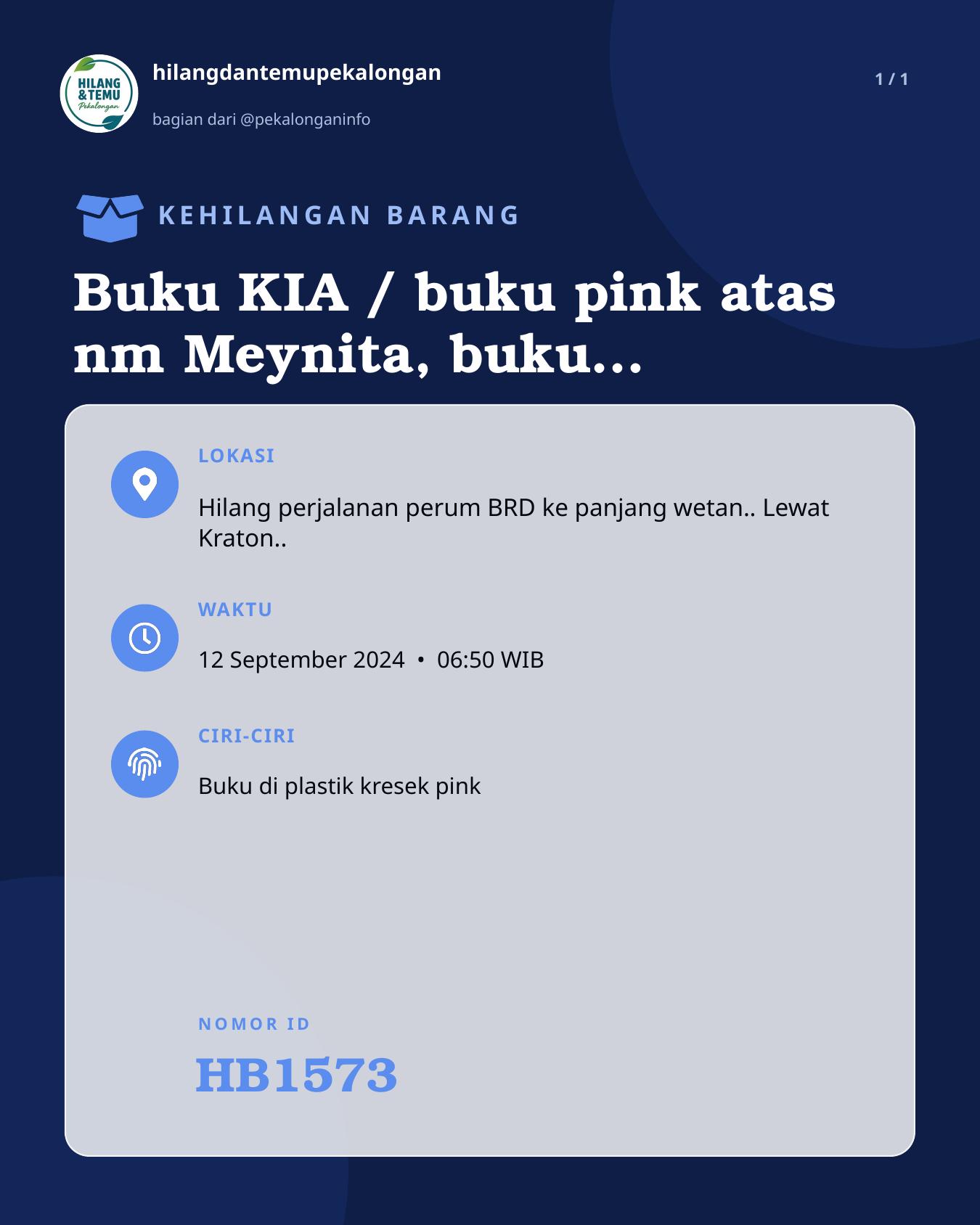 Slide laporan Buku KIA / buku pink atas nm Meynita, buku USG,. Majalah derap guru (HB1573)