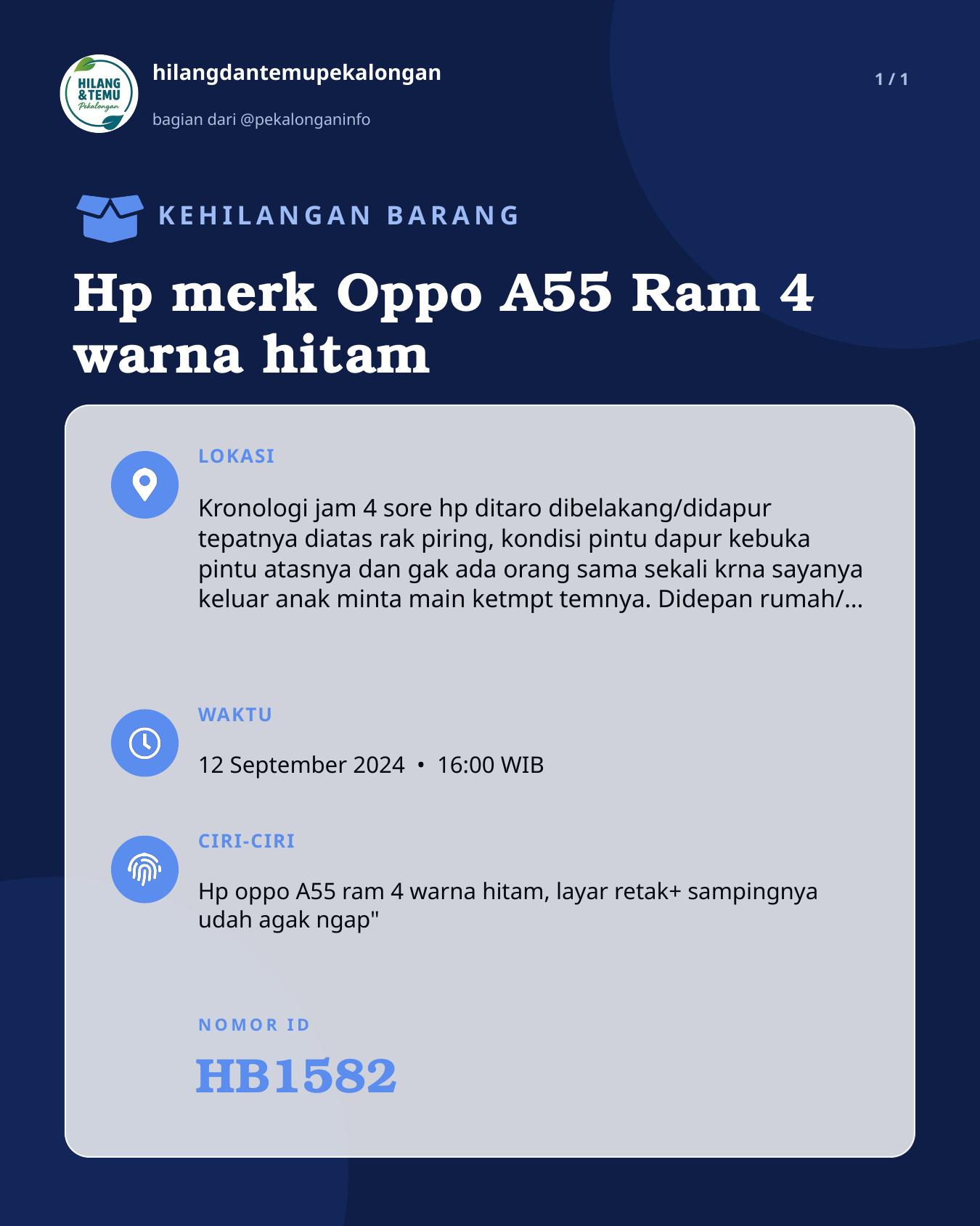 Slide laporan Hp merk Oppo A55 Ram 4 warna hitam (HB1582)
