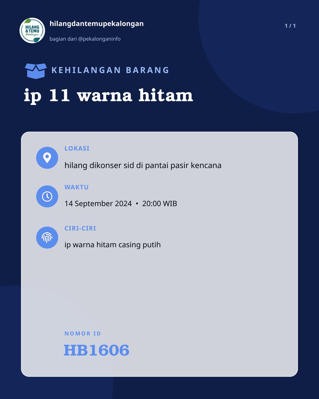 Slide laporan ip 11 warna hitam (HB1606)