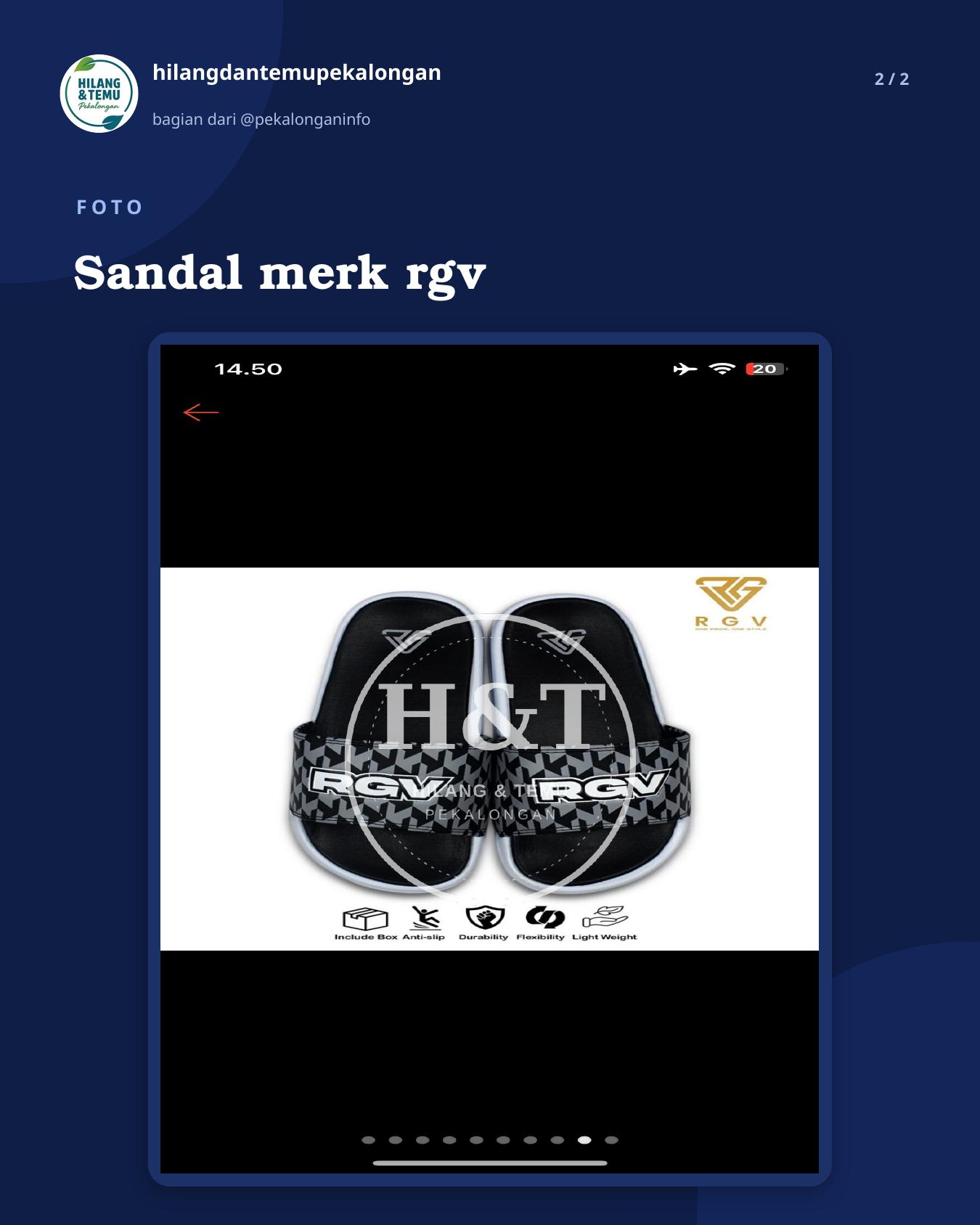 Slide 2 laporan Sandal merk rgv