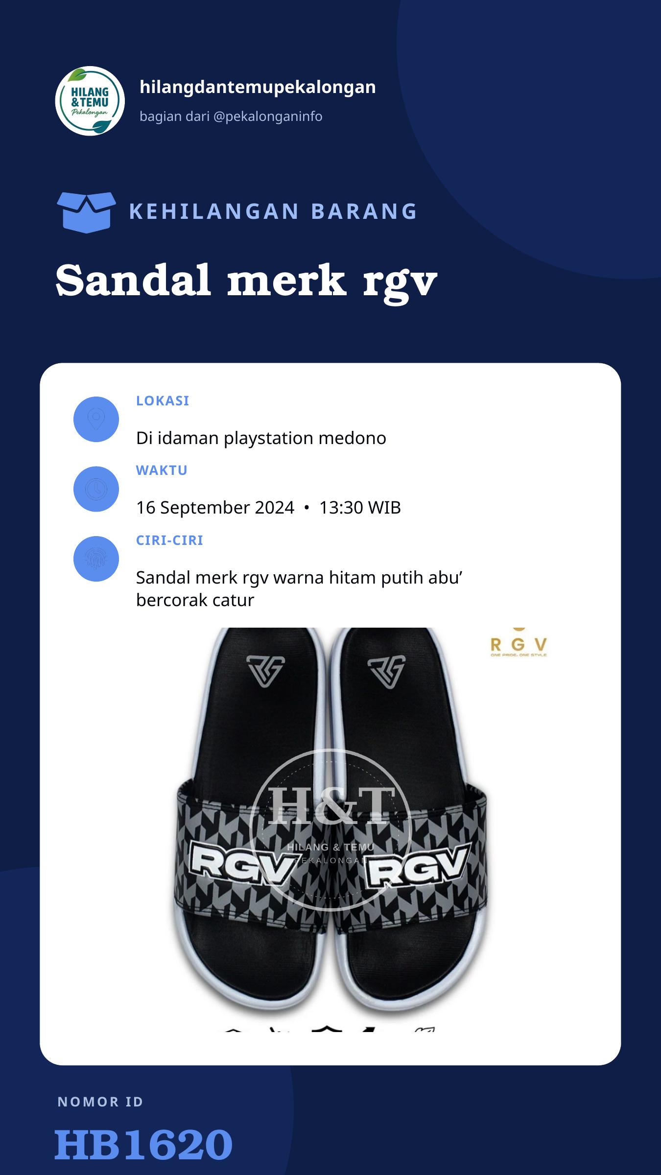 Story 9:16 laporan Sandal merk rgv