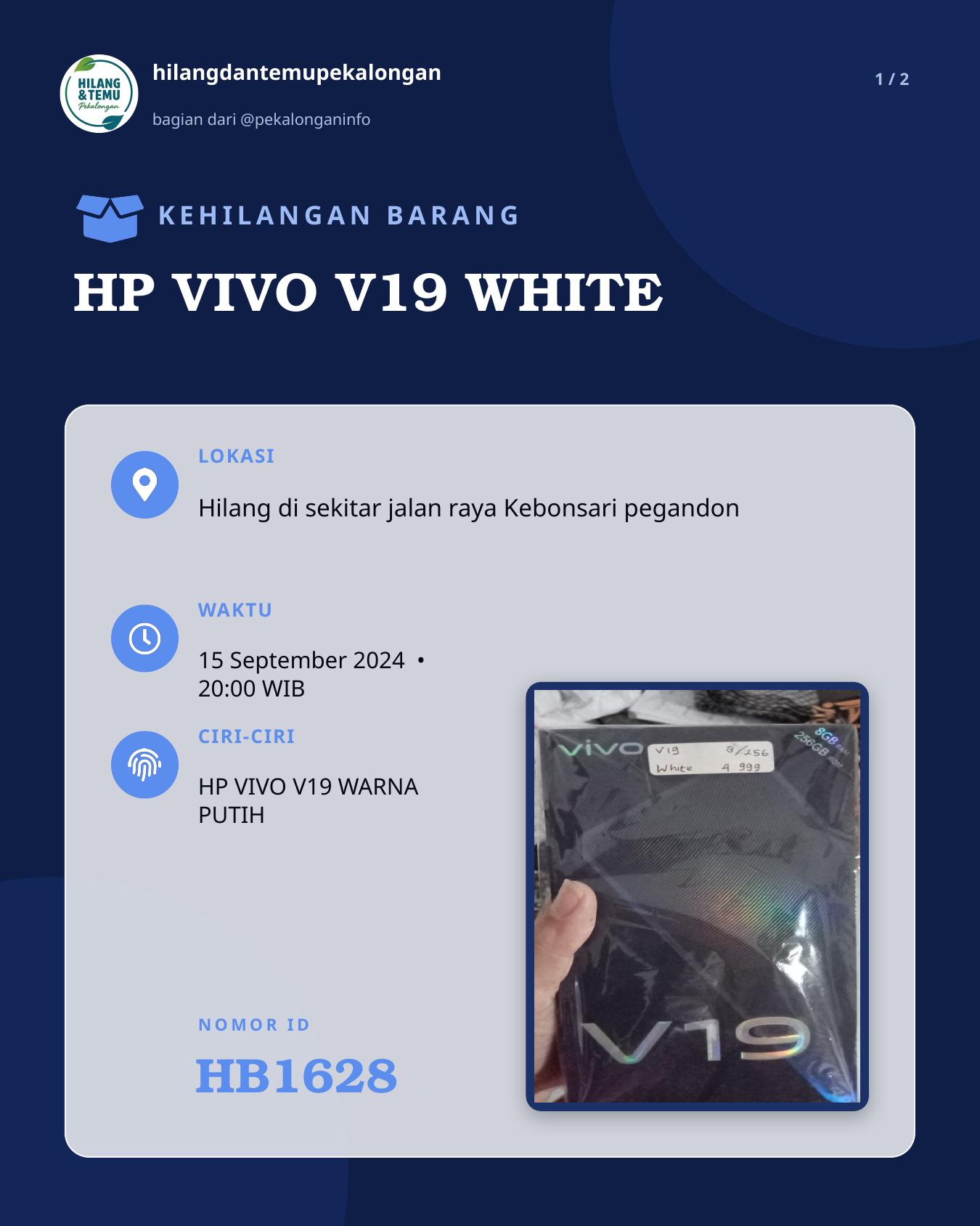 Slide 1 laporan HP VIVO V19 WHITE