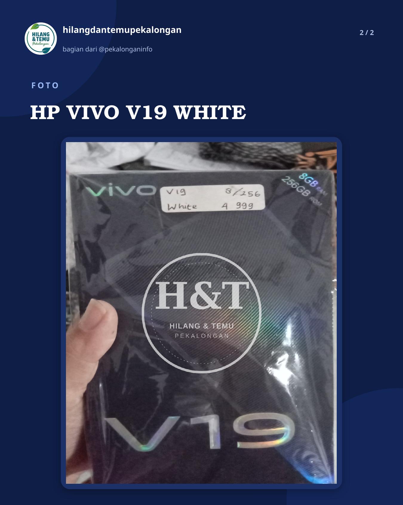 Slide 2 laporan HP VIVO V19 WHITE