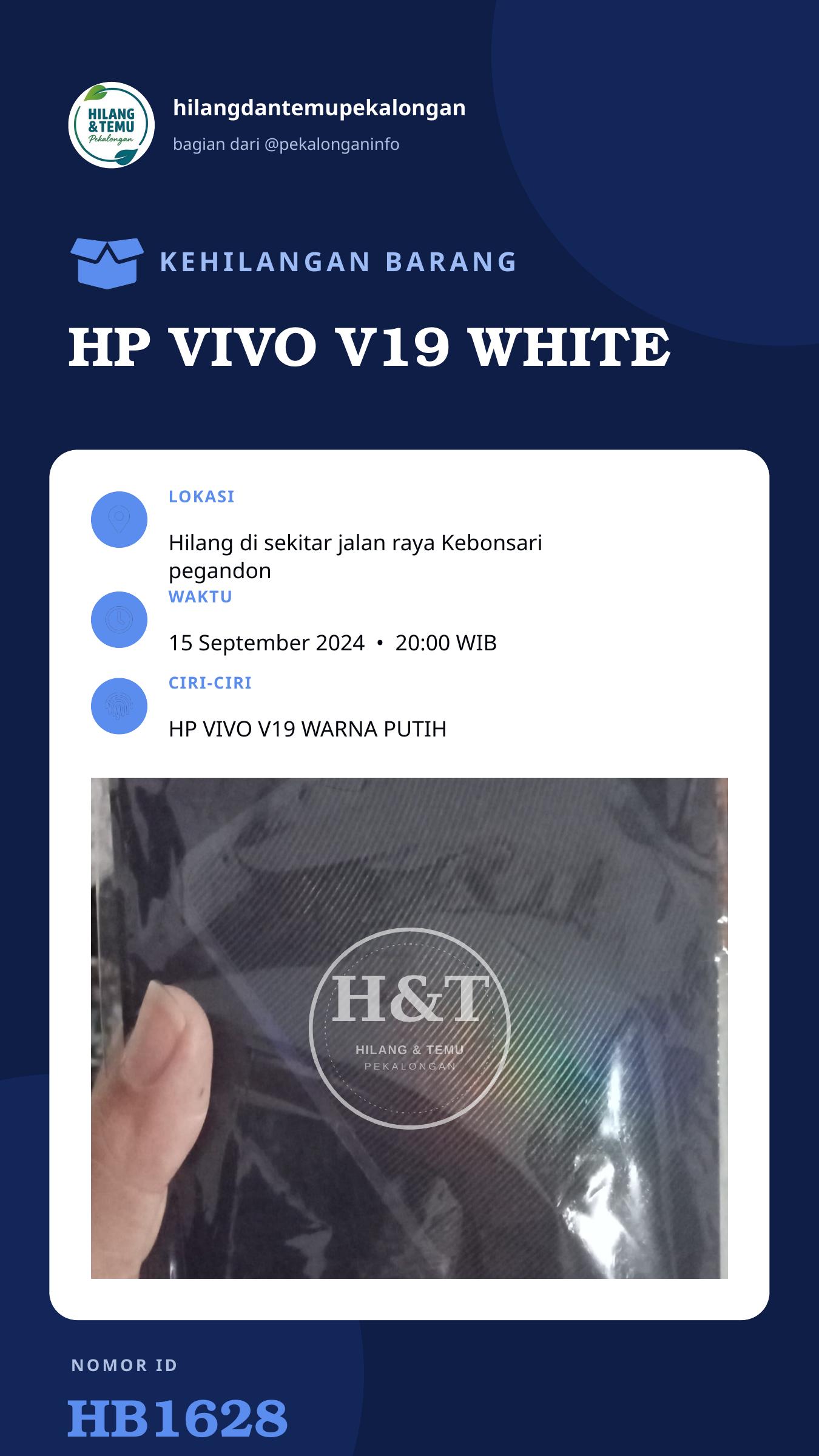 Story 9:16 laporan HP VIVO V19 WHITE