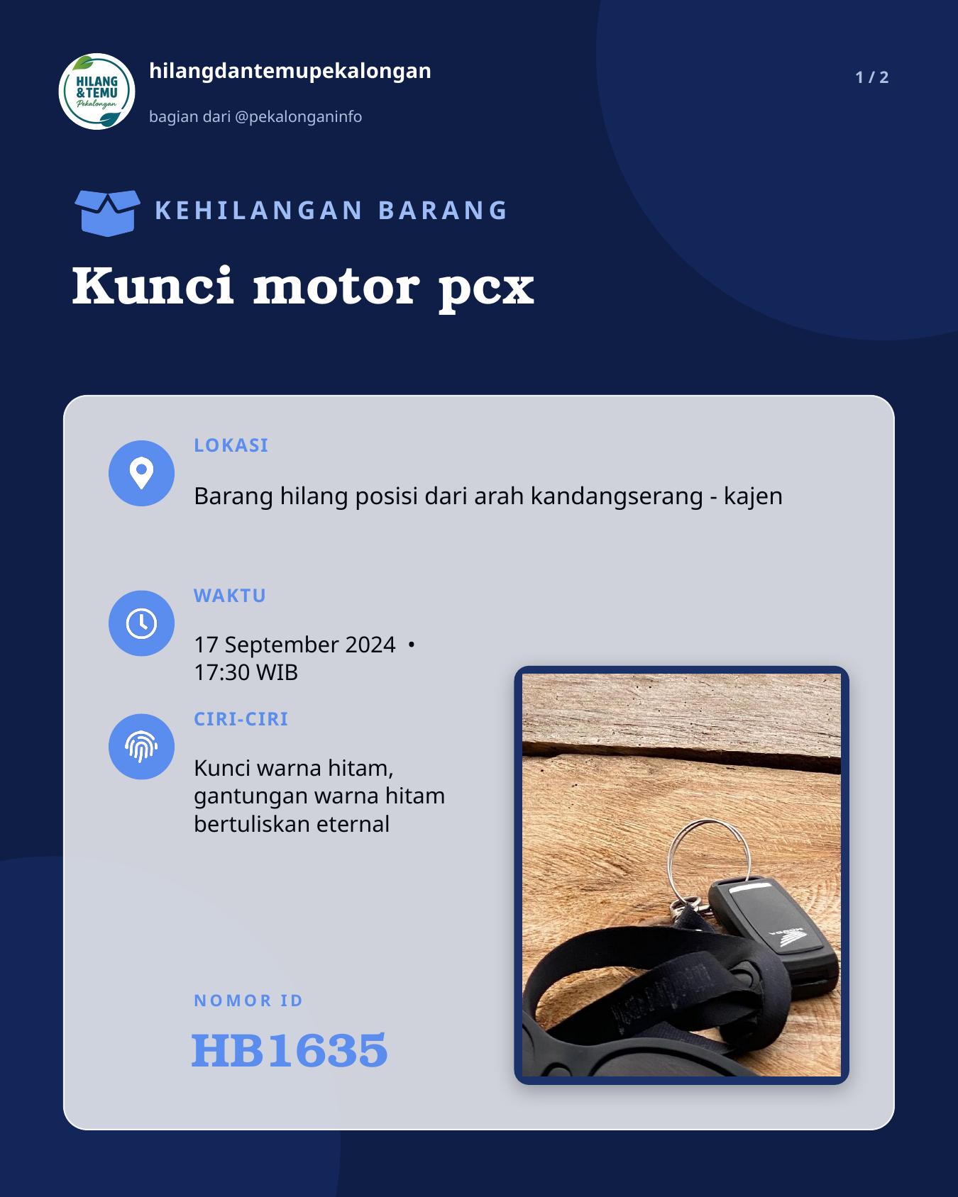 Slide 1 laporan Kunci motor pcx