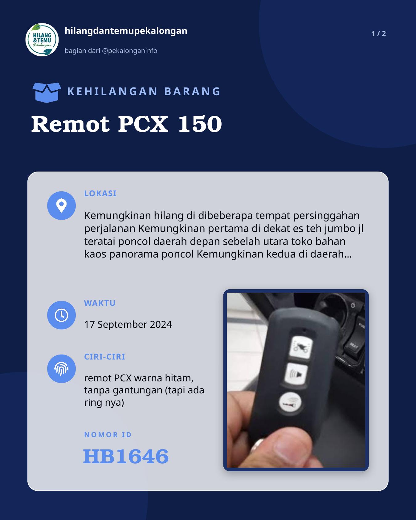 Slide 1 laporan Remot PCX 150