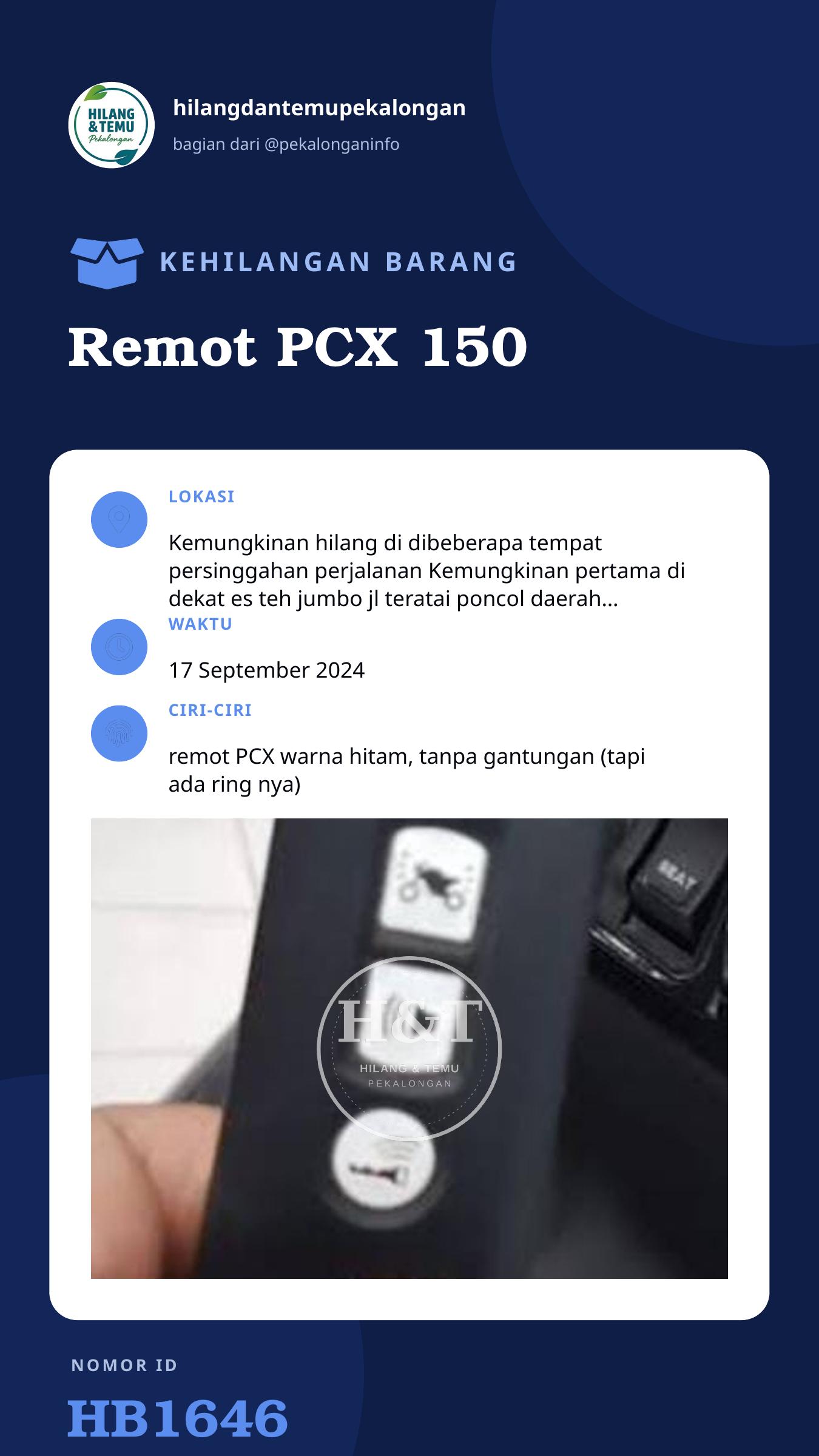 Story 9:16 laporan Remot PCX 150