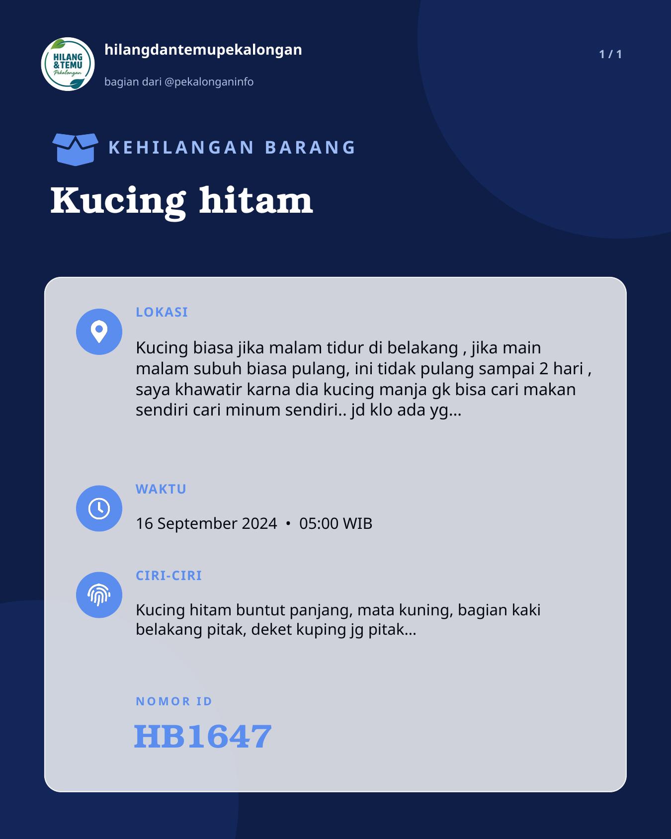 Slide laporan Kucing hitam (HB1647)