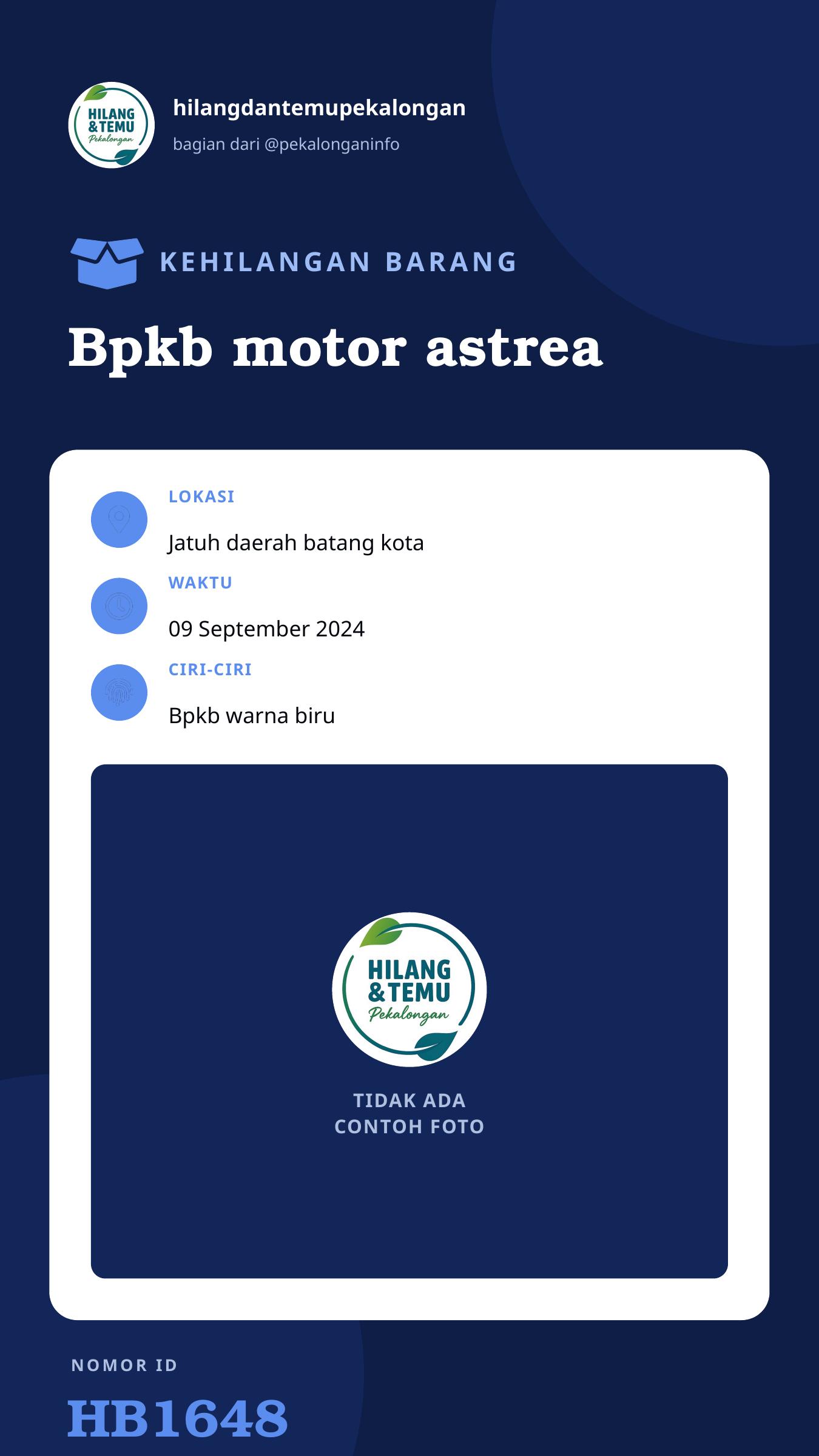 Story 9:16 laporan Bpkb motor astrea