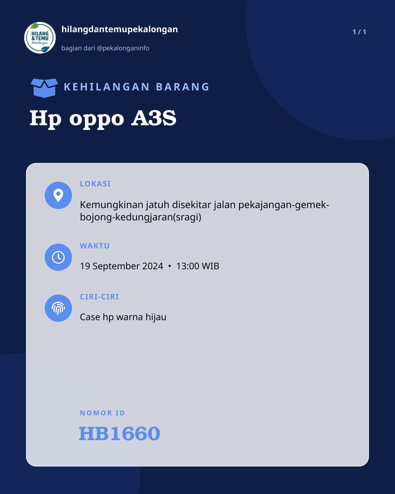 Slide laporan Hp oppo A3S (HB1660)