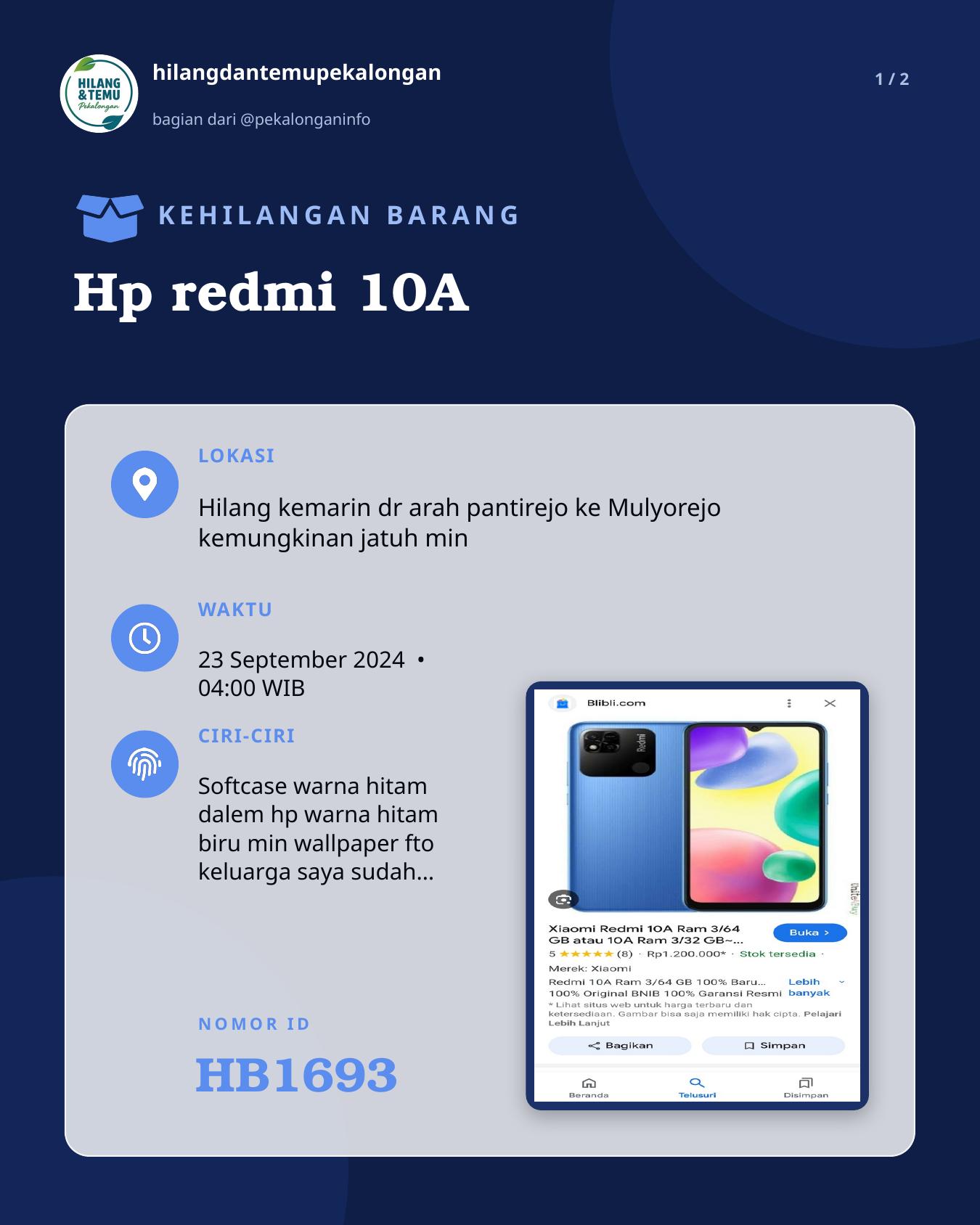 Slide 1 laporan Hp redmi 10A