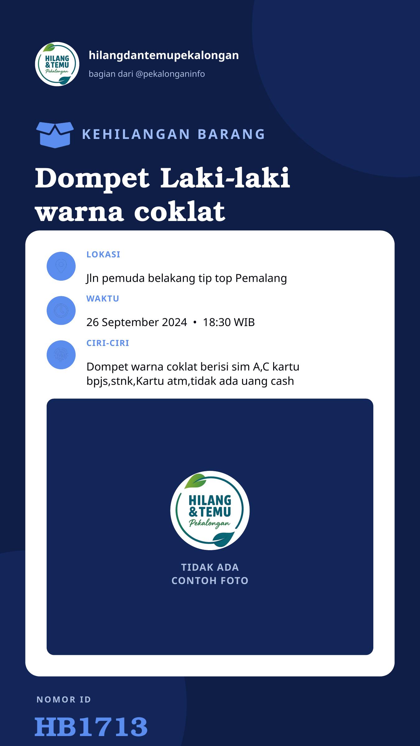 Story 9:16 laporan Dompet Laki-laki warna coklat