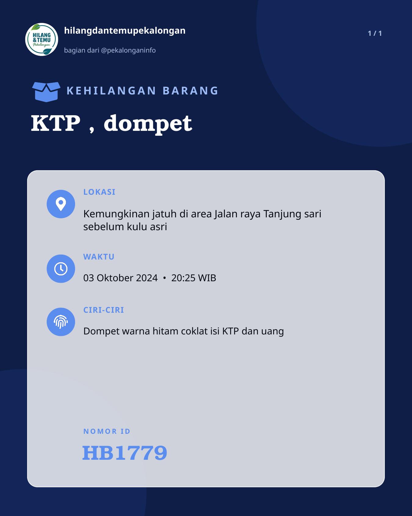 Slide laporan KTP , dompet (HB1779)